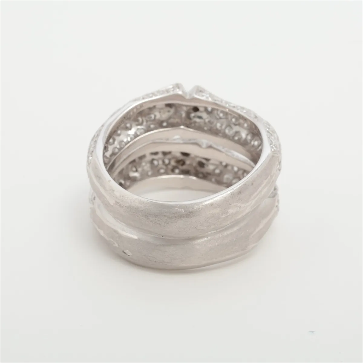 Bamboo Diamond Ring, 750 (WG), 10.6g, Size 53, 770961. — view 2