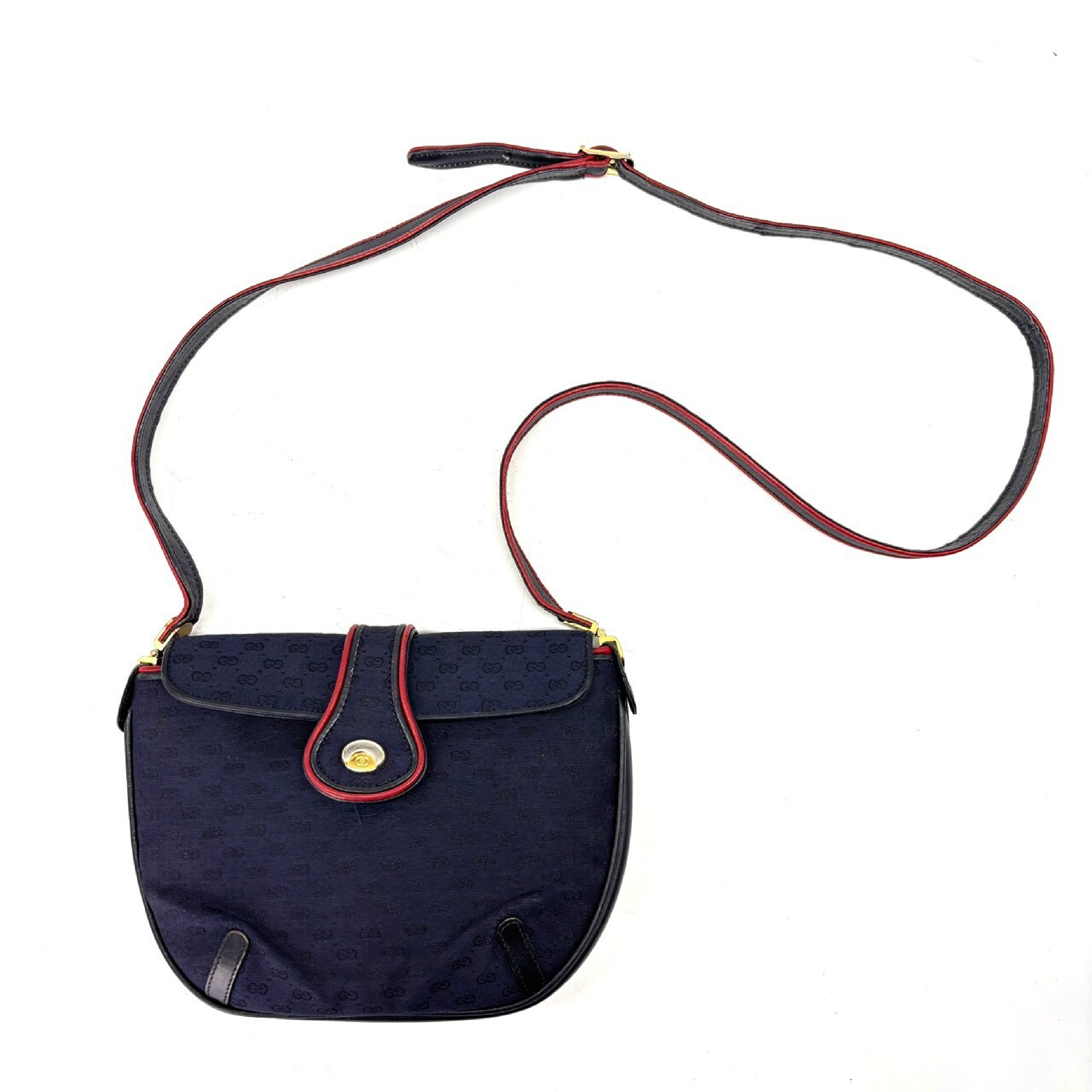 GG Canvas Interlocking Sherry Line Micro GG Gold Hardware Leather Women's Shoulder Bag