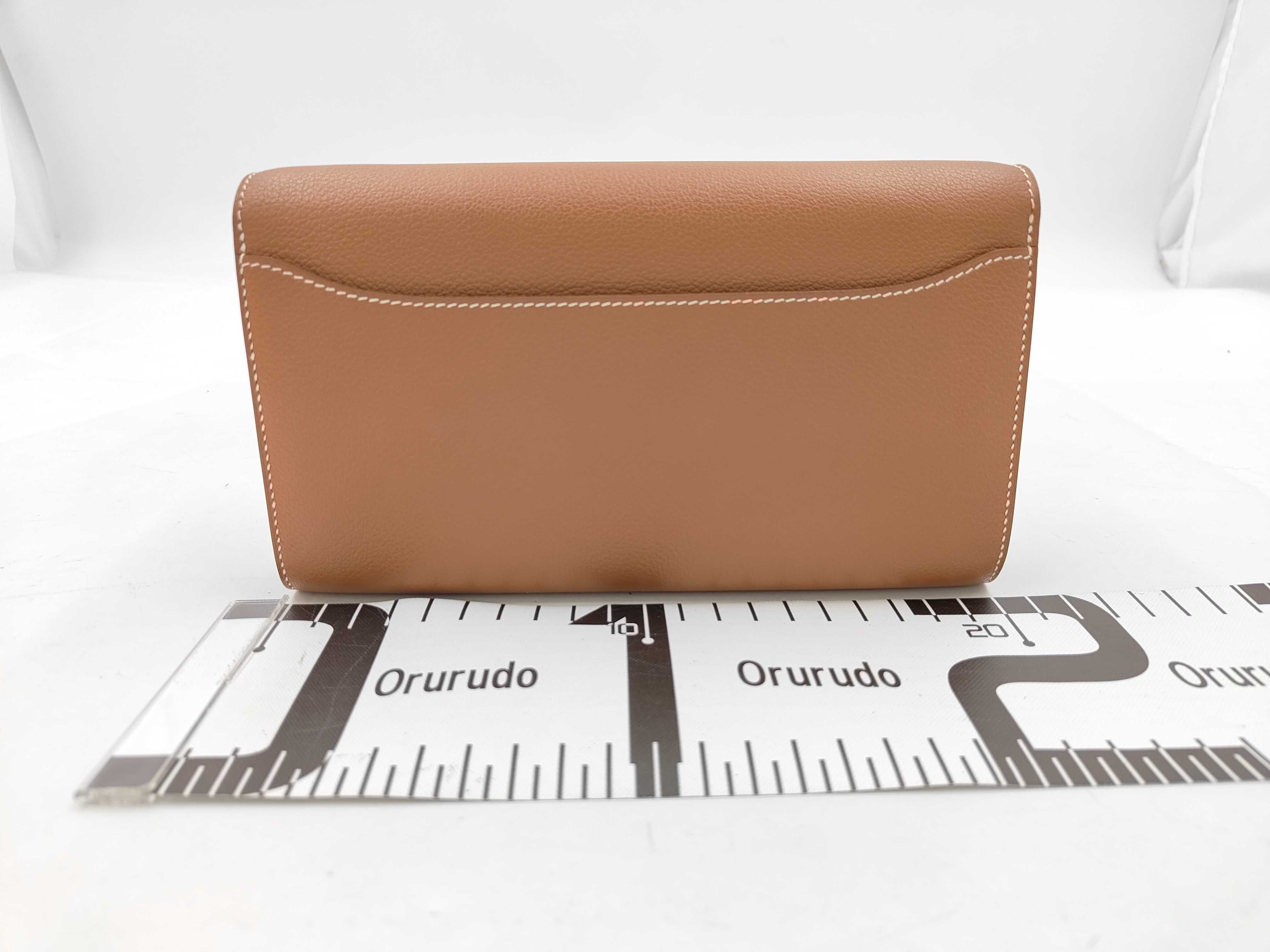 Constance Togo shoulder bag, brown with gold hardware, W stamp, includes strap and box. — view 2