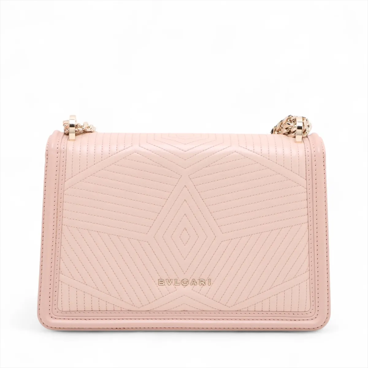 Serpenti Leather Chain Shoulder Bag Pink — view 2