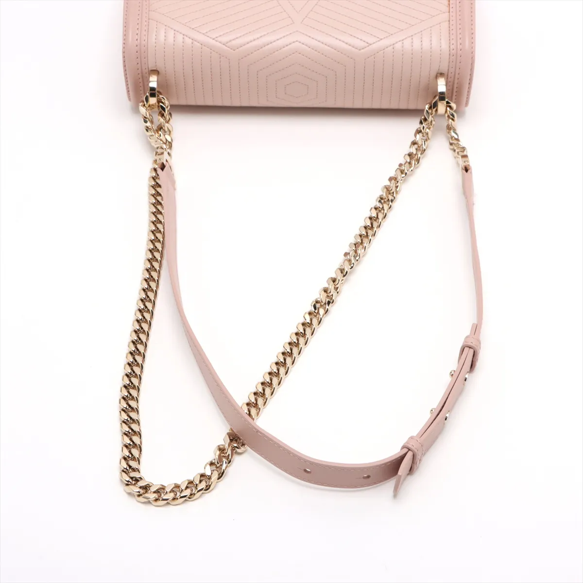 Serpenti Leather Chain Shoulder Bag Pink — view 5
