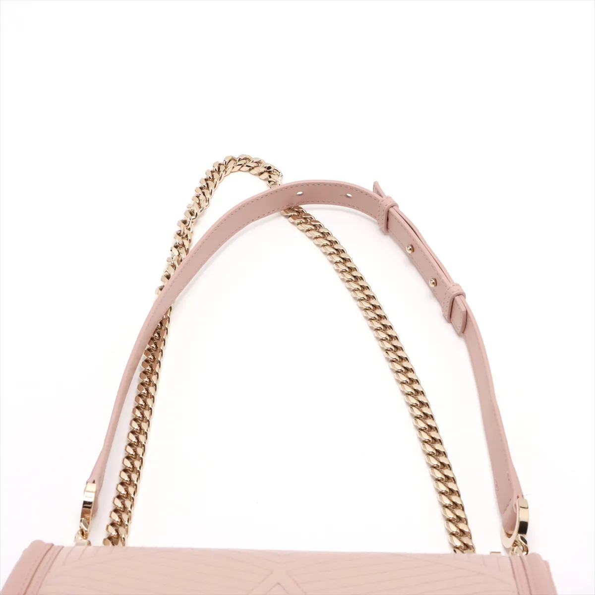Serpenti Leather Chain Shoulder Bag Pink — view 6