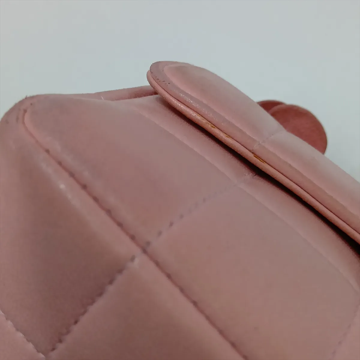 Chocolate Bar Lambskin Chain Shoulder Bag, Camellia Design, Pink with Gold Hardware, 9194680, Series 9 — view 13