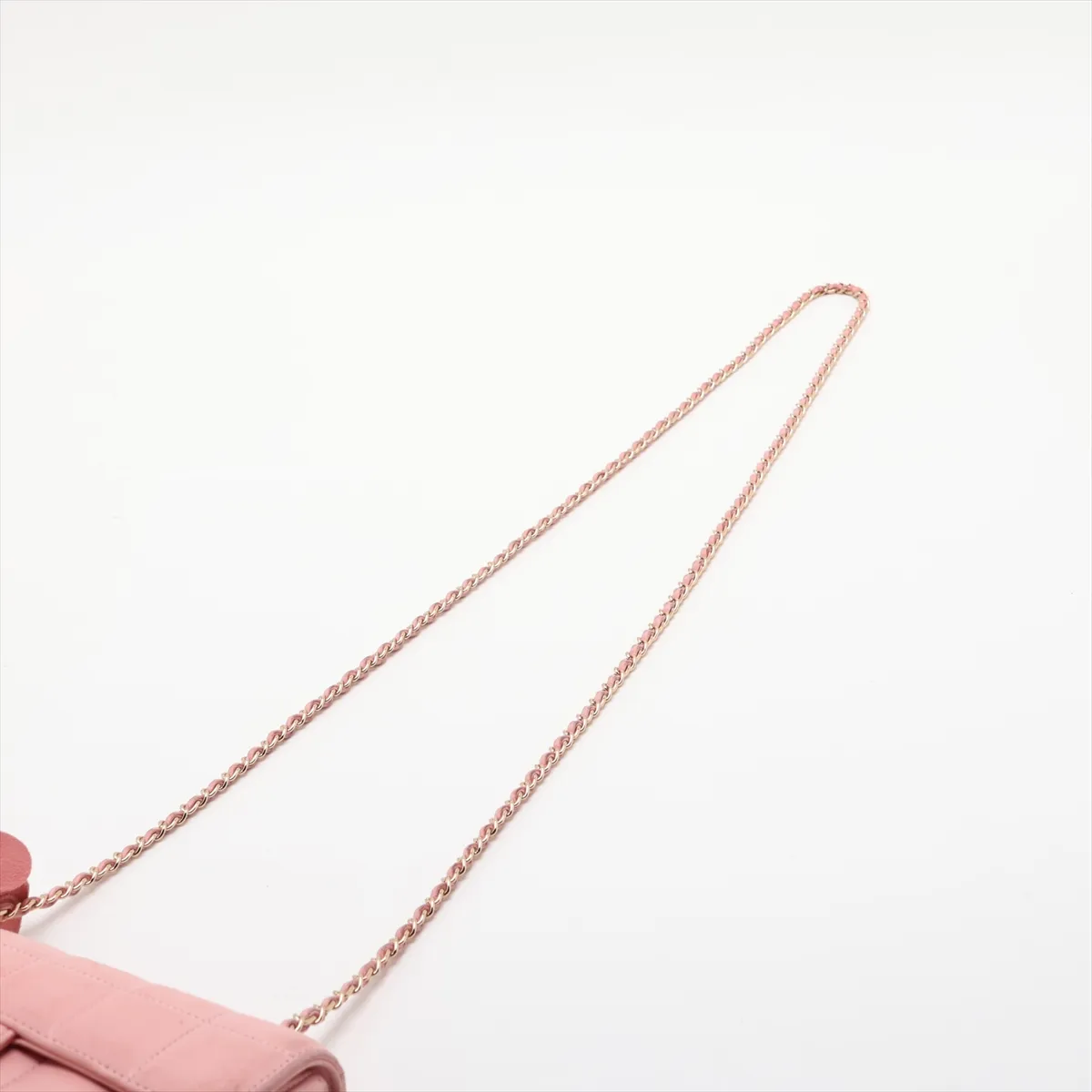 Chocolate Bar Lambskin Chain Shoulder Bag, Camellia Design, Pink with Gold Hardware, 9194680, Series 9 — view 5