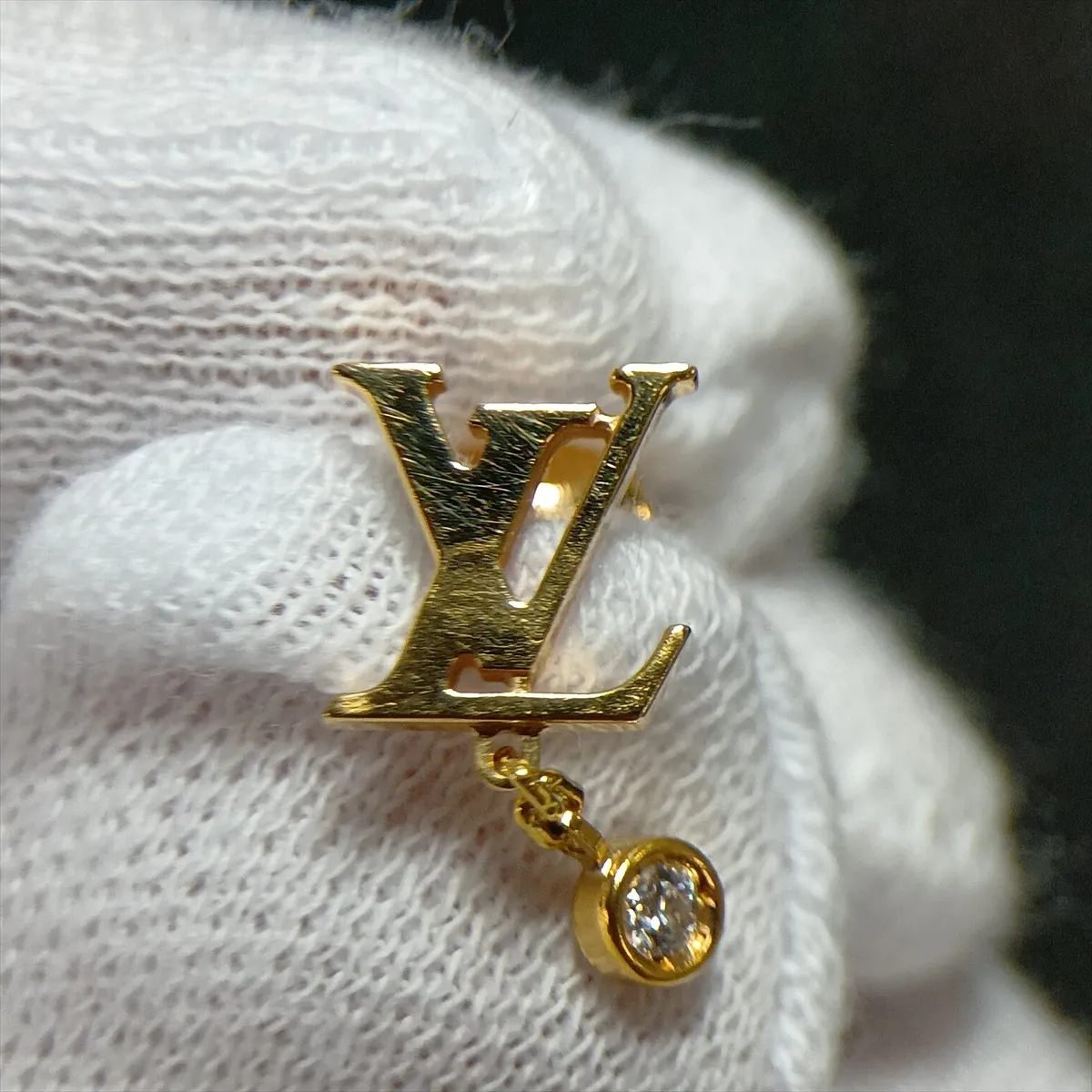 Puss Ideal Blossom LV Diamond Single Earrings 750(YG) 1.1g D45318 Metal thread No catch brand stamp — view 7