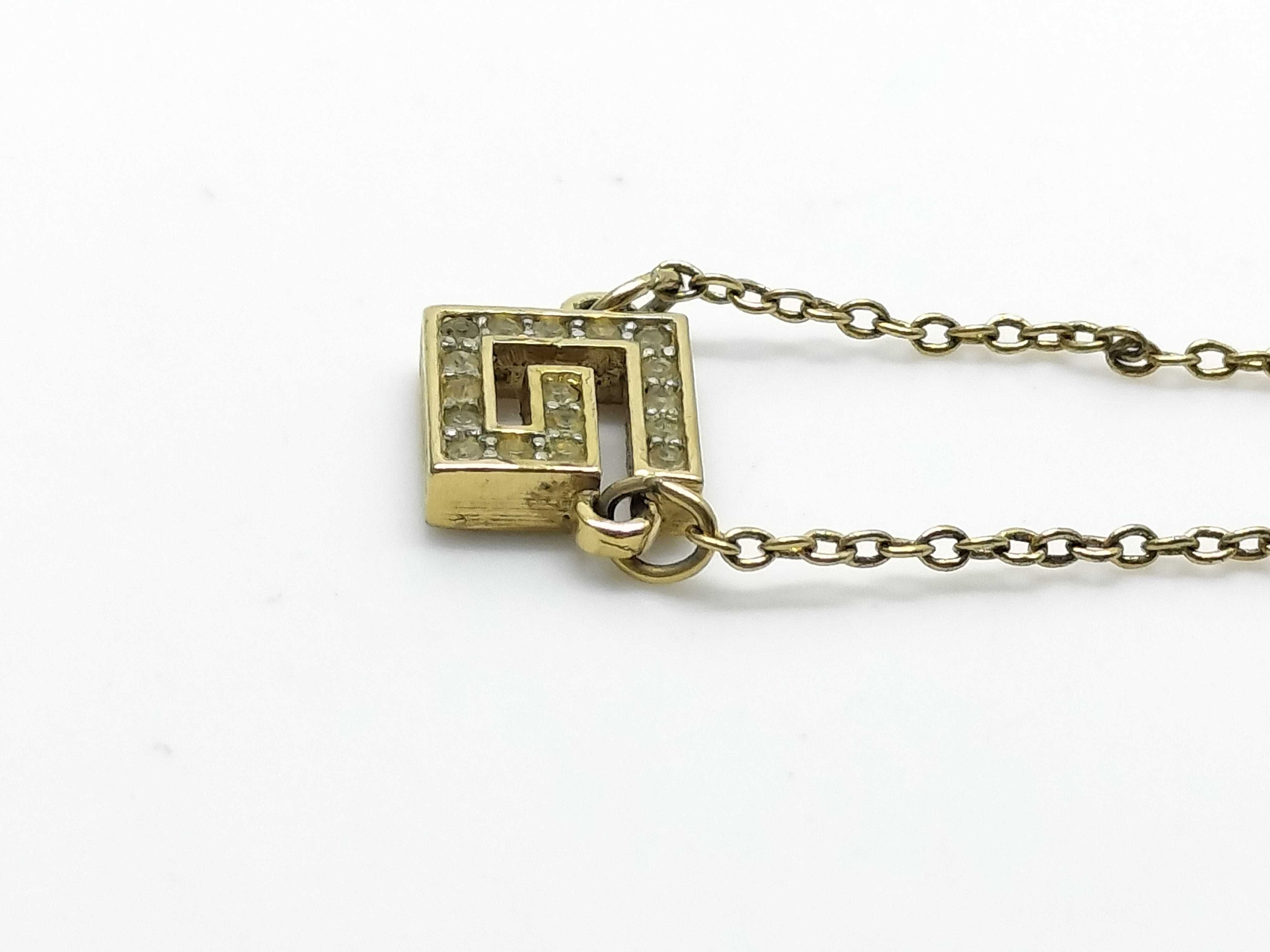 G logo rhinestone necklace gold plated necklace — view 3