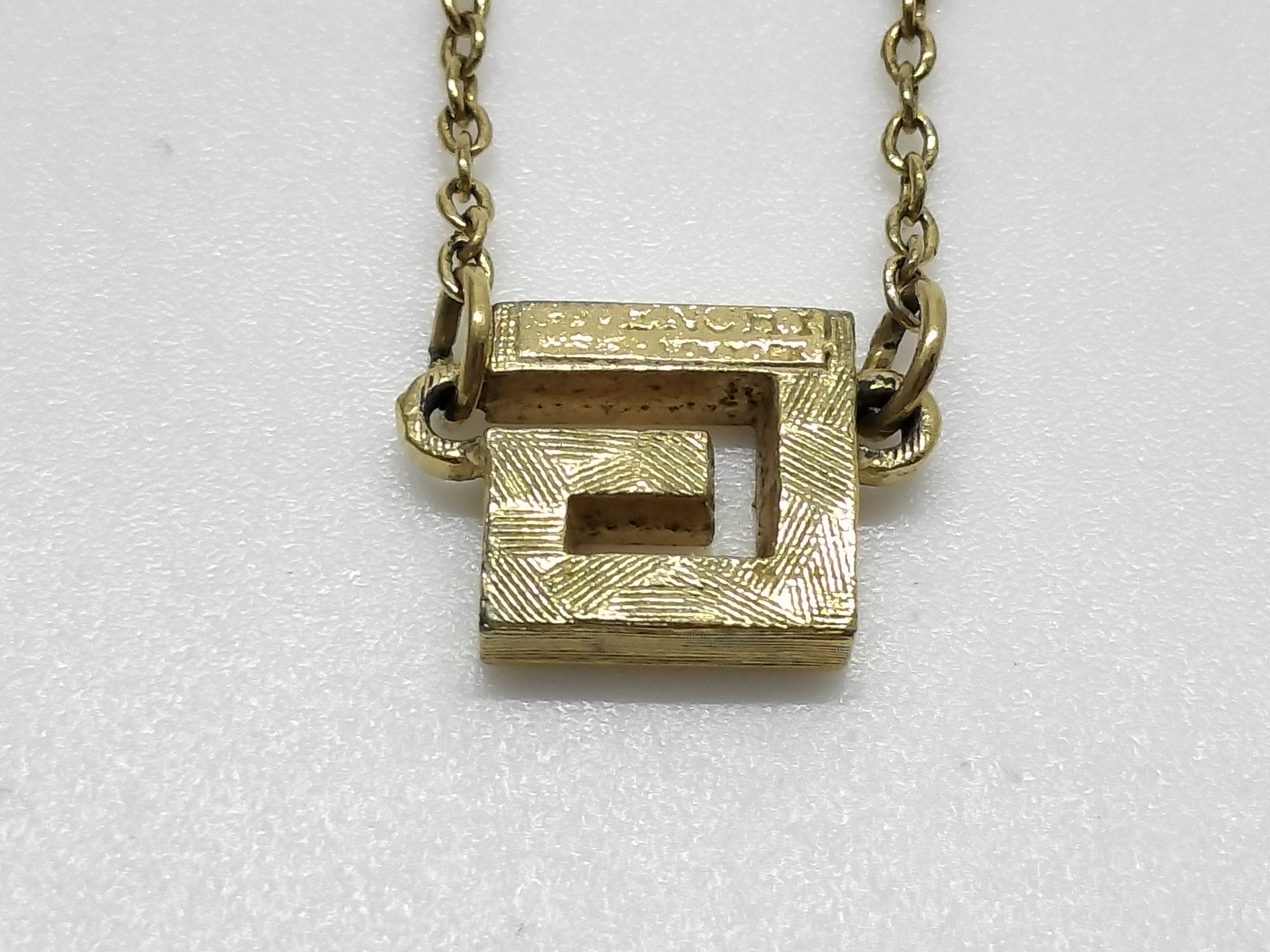 G logo rhinestone necklace gold plated necklace — view 4