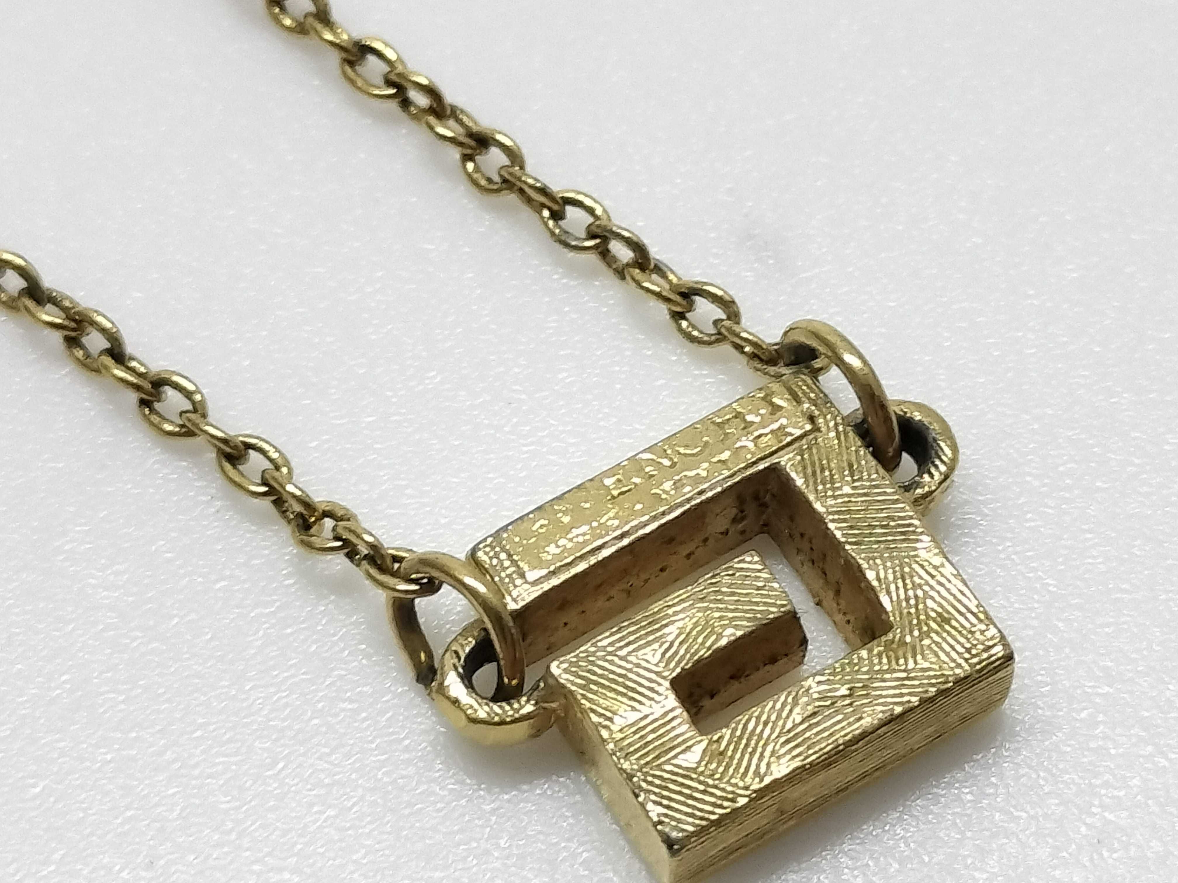 G logo rhinestone necklace gold plated necklace — view 7