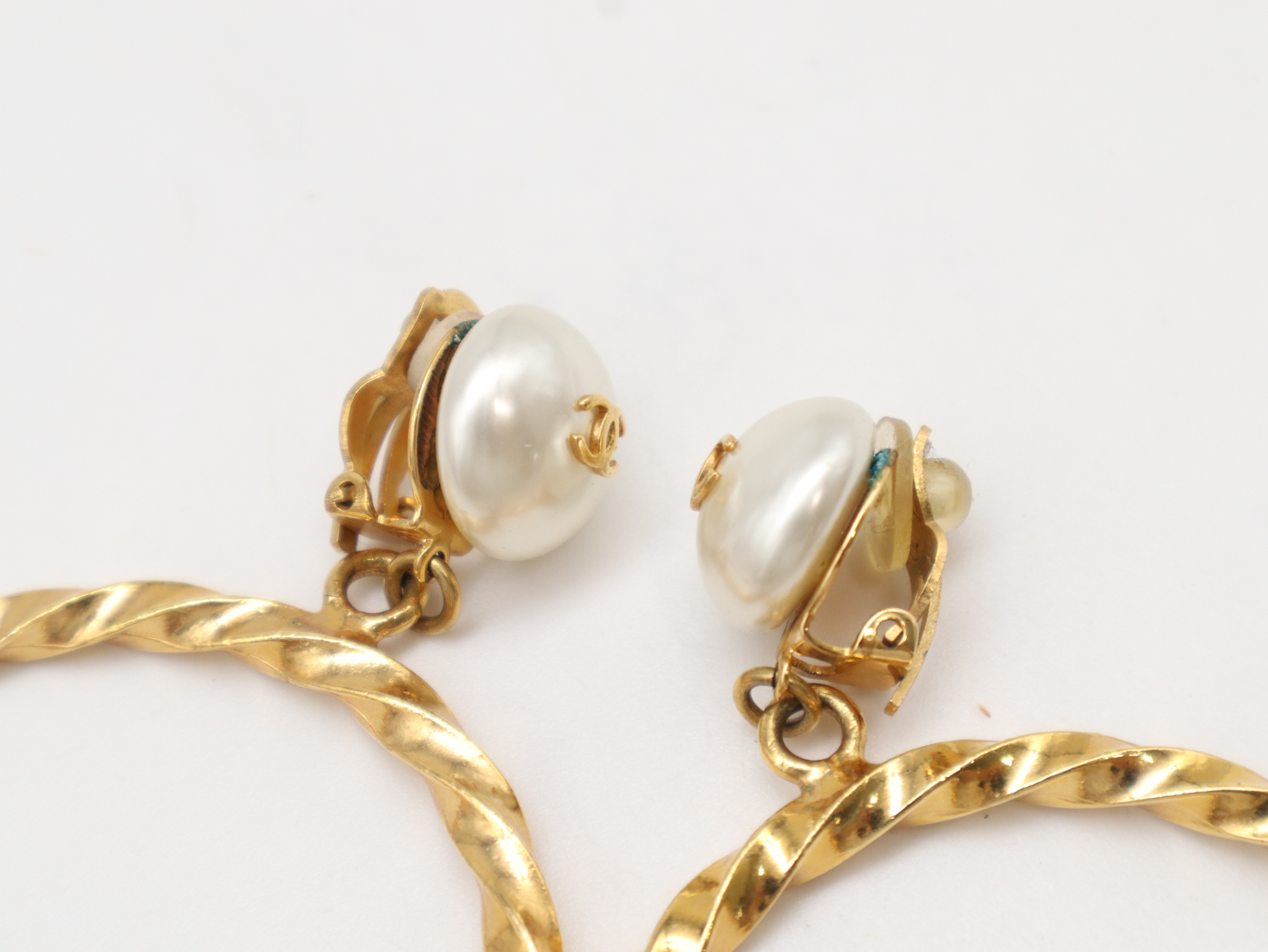 96A Pearl Hoop Earrings, Coco Mark, GP Earrings — view 7