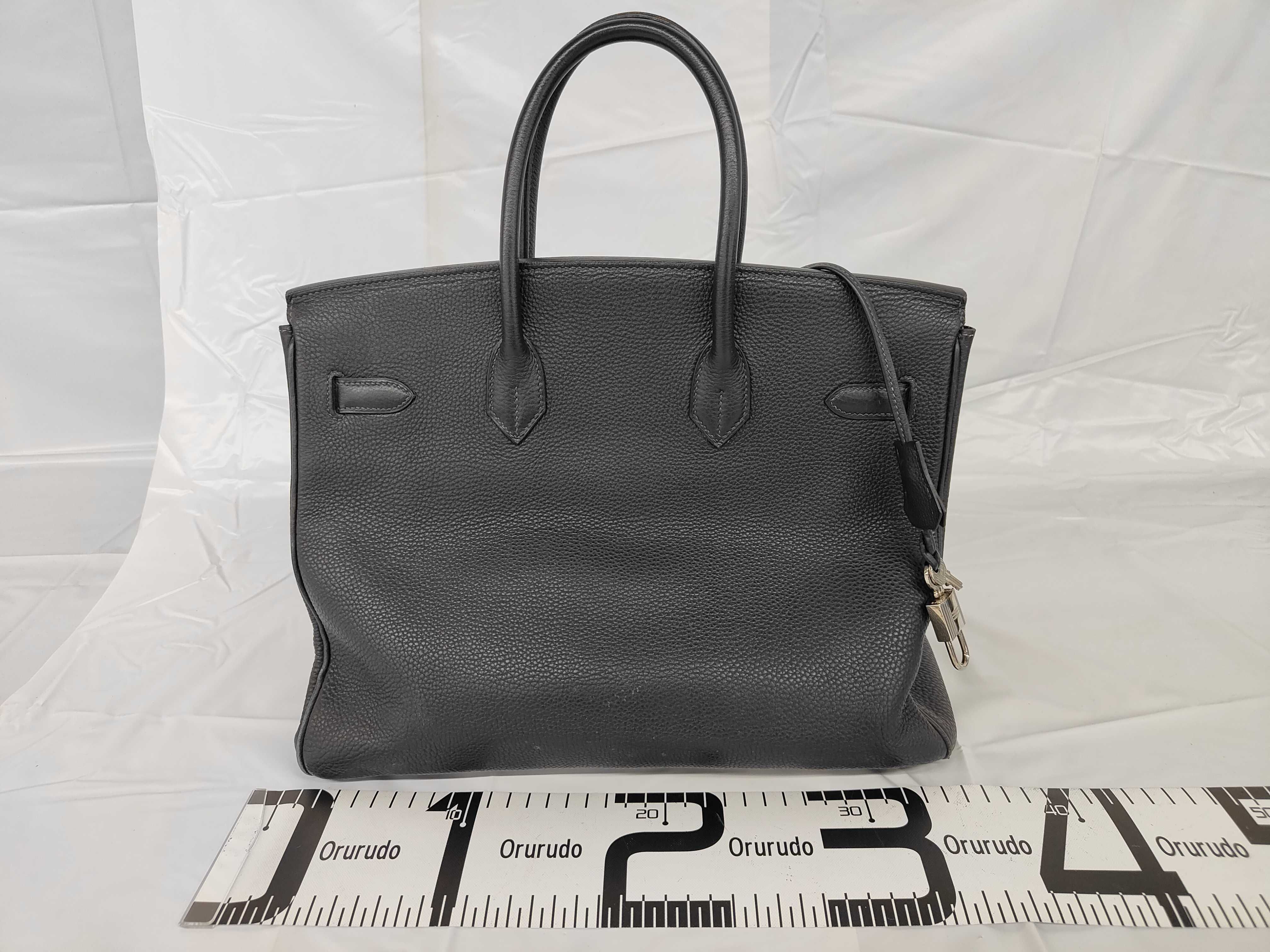 Birkin 35 Black Togo Silver Hardware H Stamp Handbag — view 2