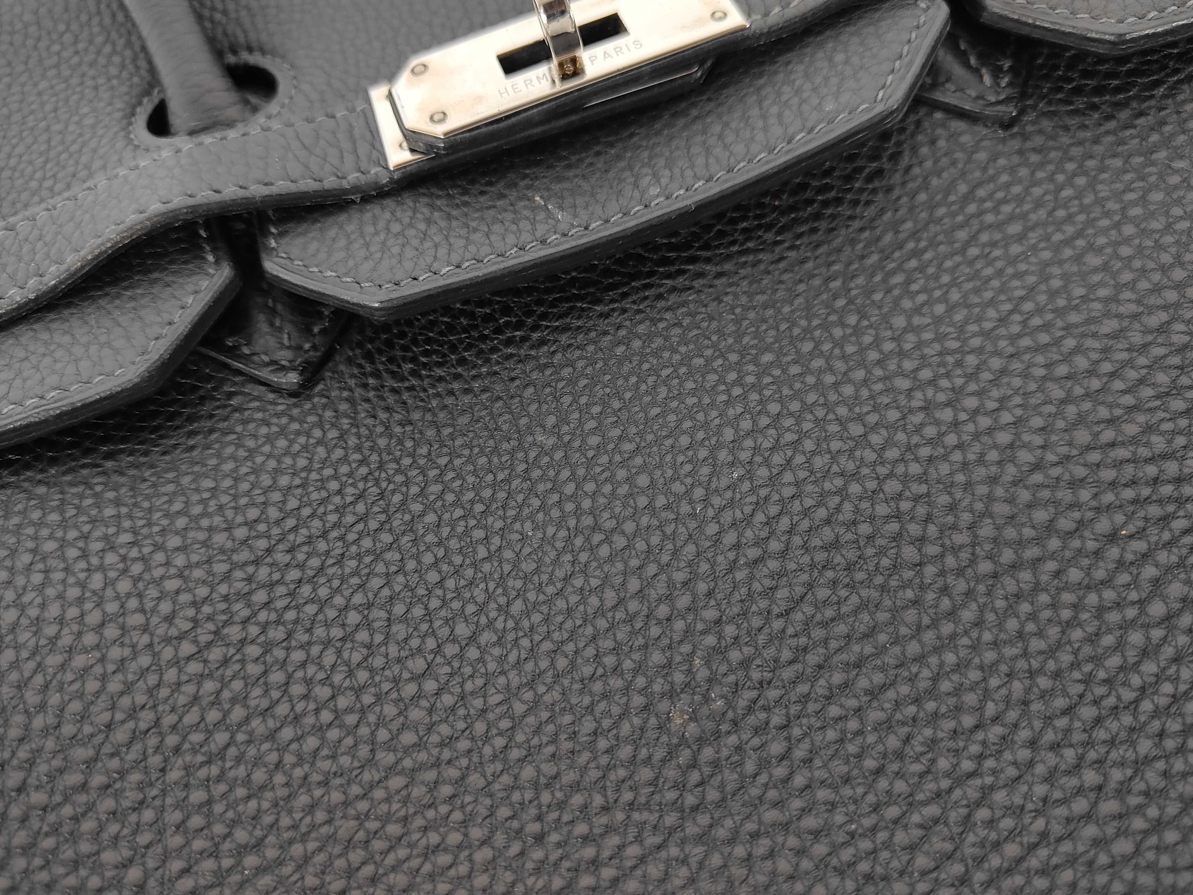 Birkin 35 Black Togo Silver Hardware H Stamp Handbag — view 14