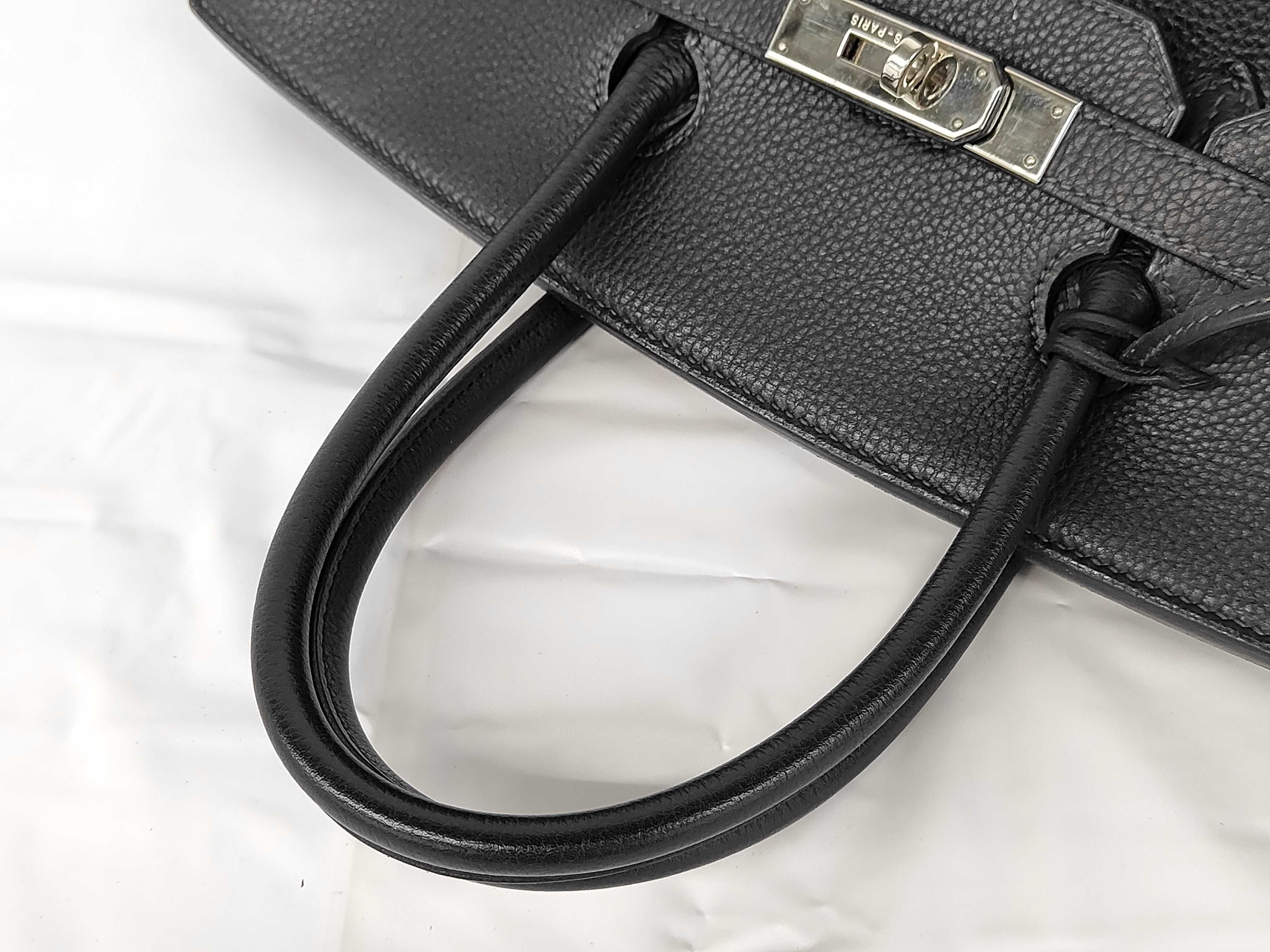 Birkin 35 Black Togo Silver Hardware H Stamp Handbag — view 3