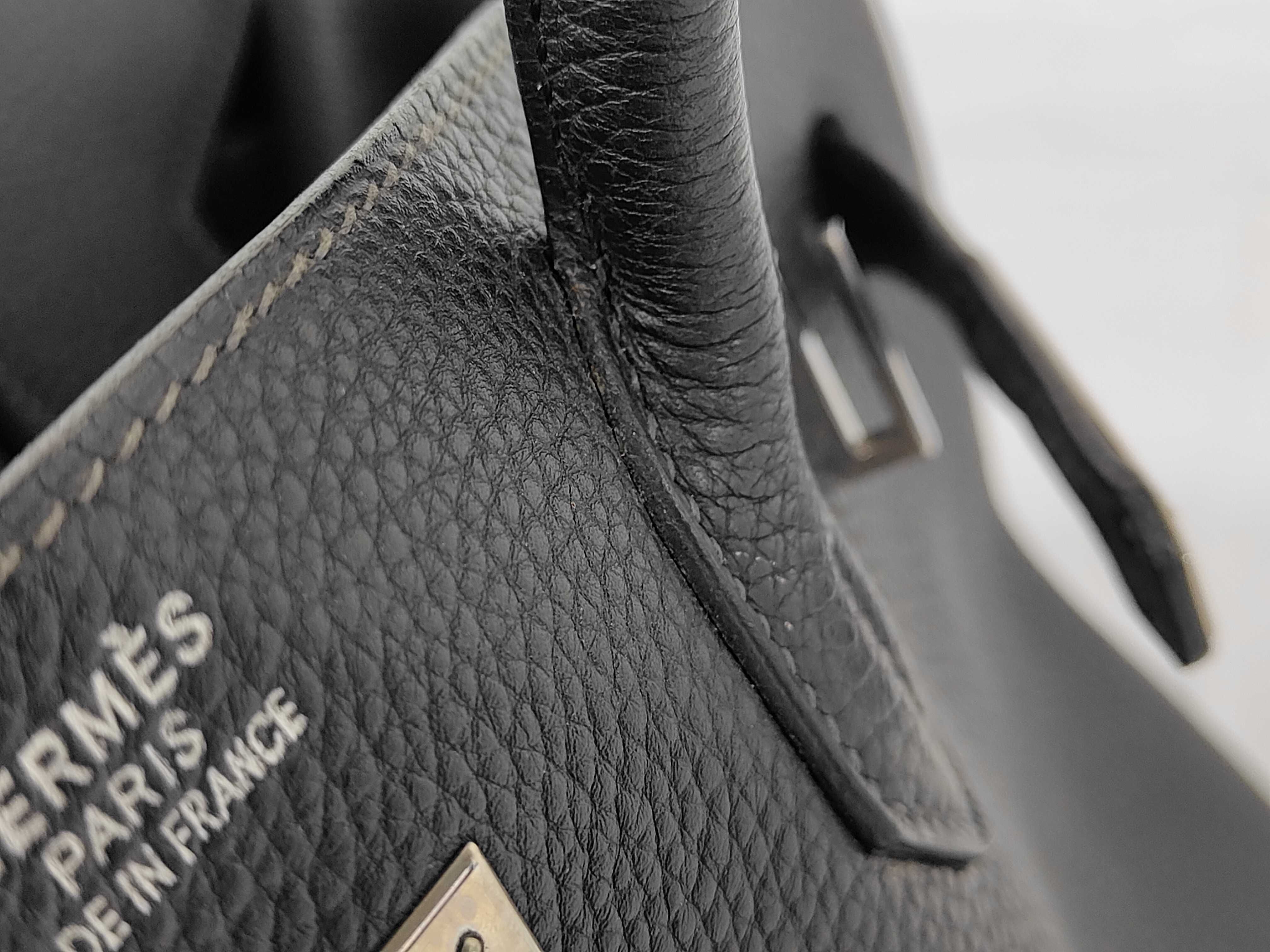 Birkin 35 Black Togo Silver Hardware H Stamp Handbag — view 5