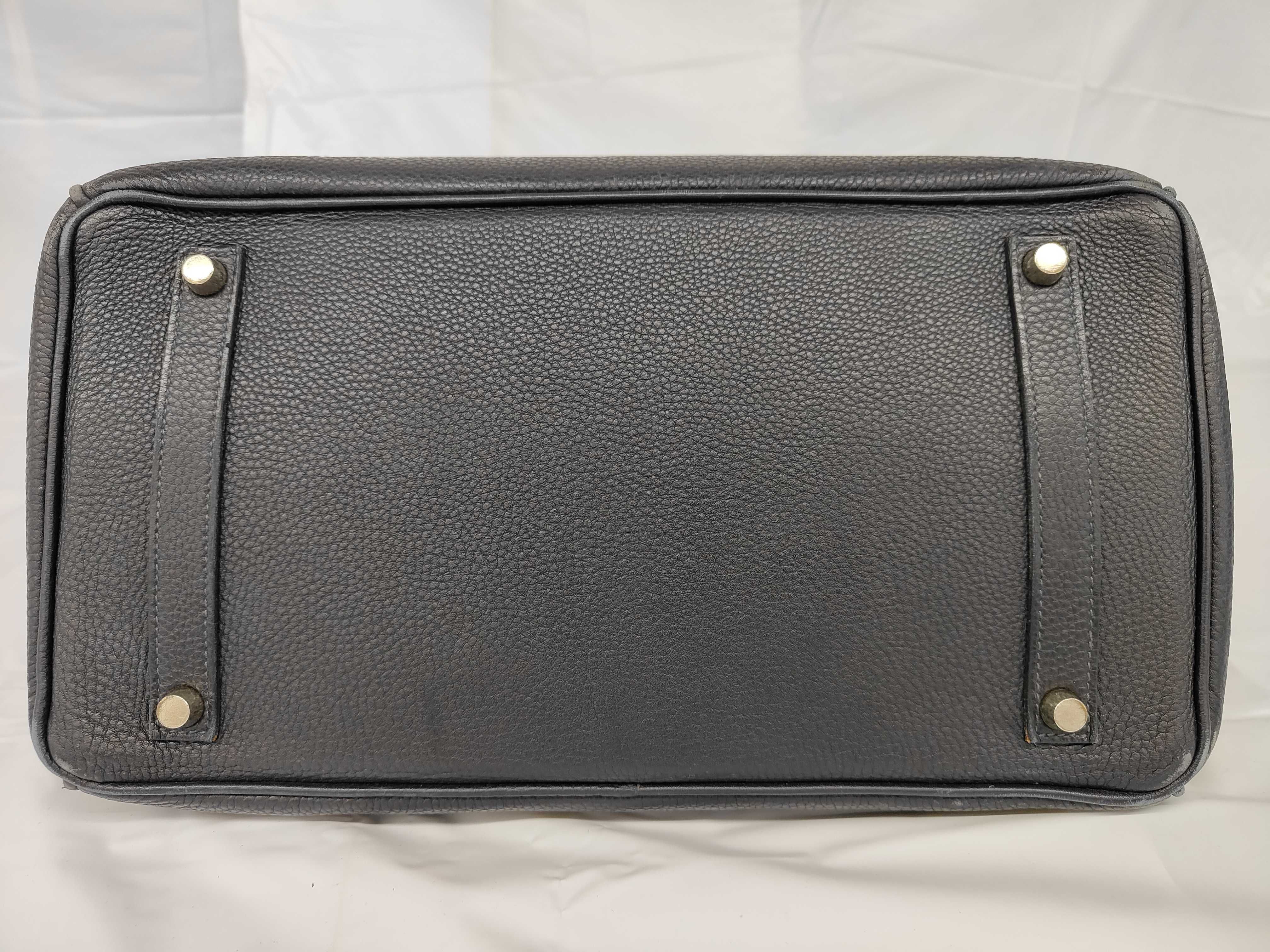 Birkin 35 Black Togo Silver Hardware H Stamp Handbag — view 7