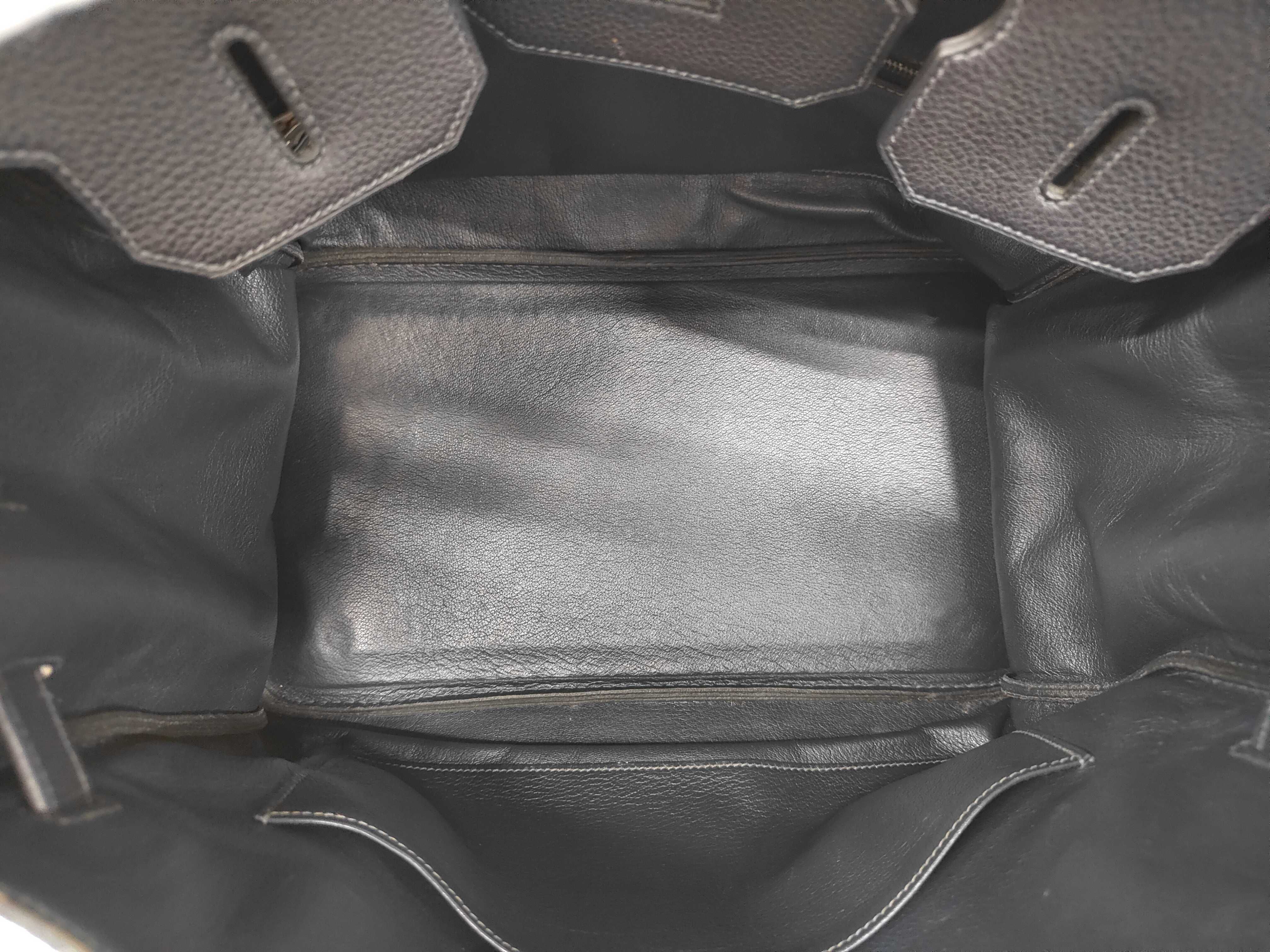 Birkin 35 Black Togo Silver Hardware H Stamp Handbag — view 9