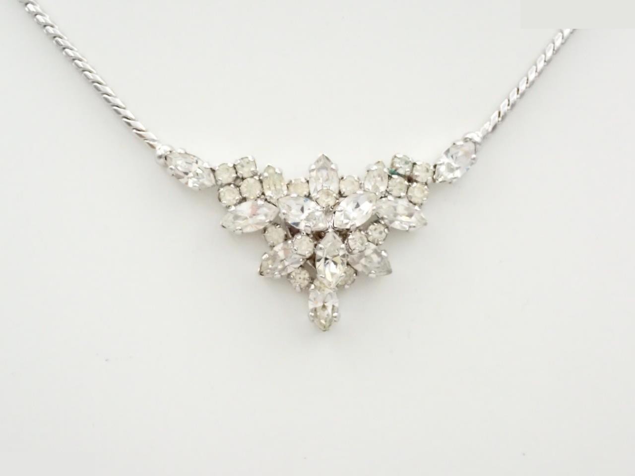necklace silver with stone chain approx. 40cm