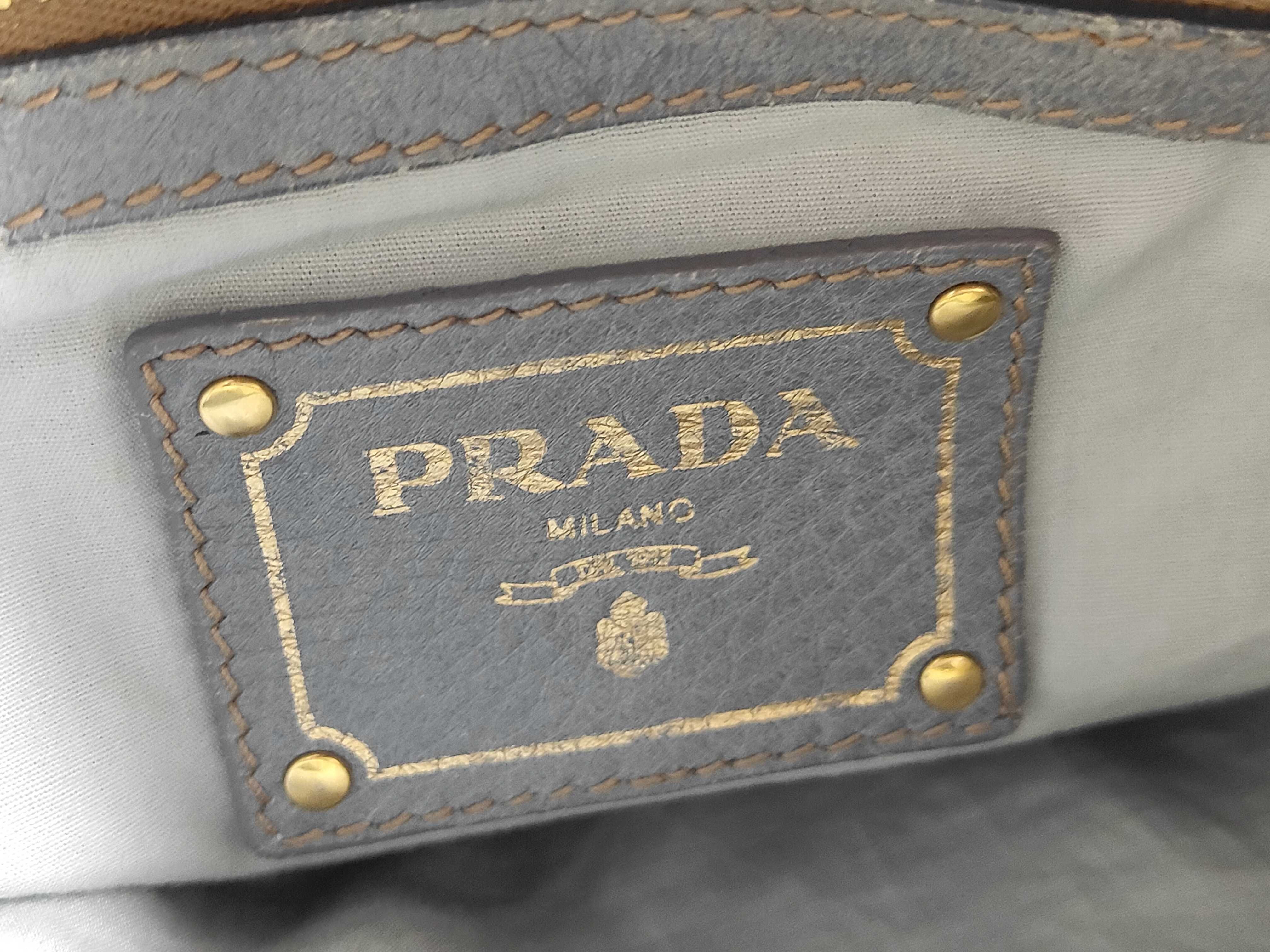 leather shoulder bag, blue, with name tag. — view 12
