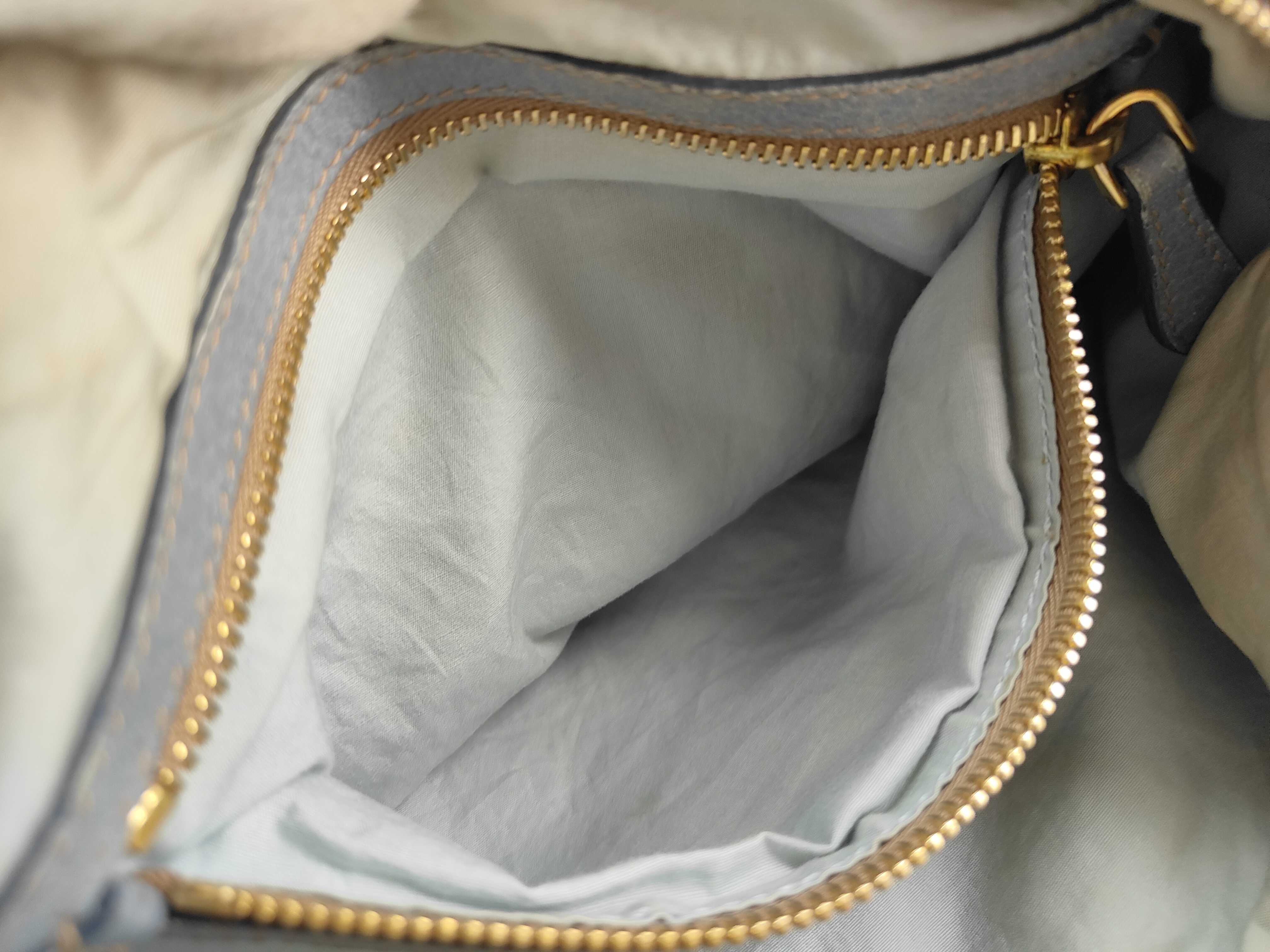 leather shoulder bag, blue, with name tag. — view 15