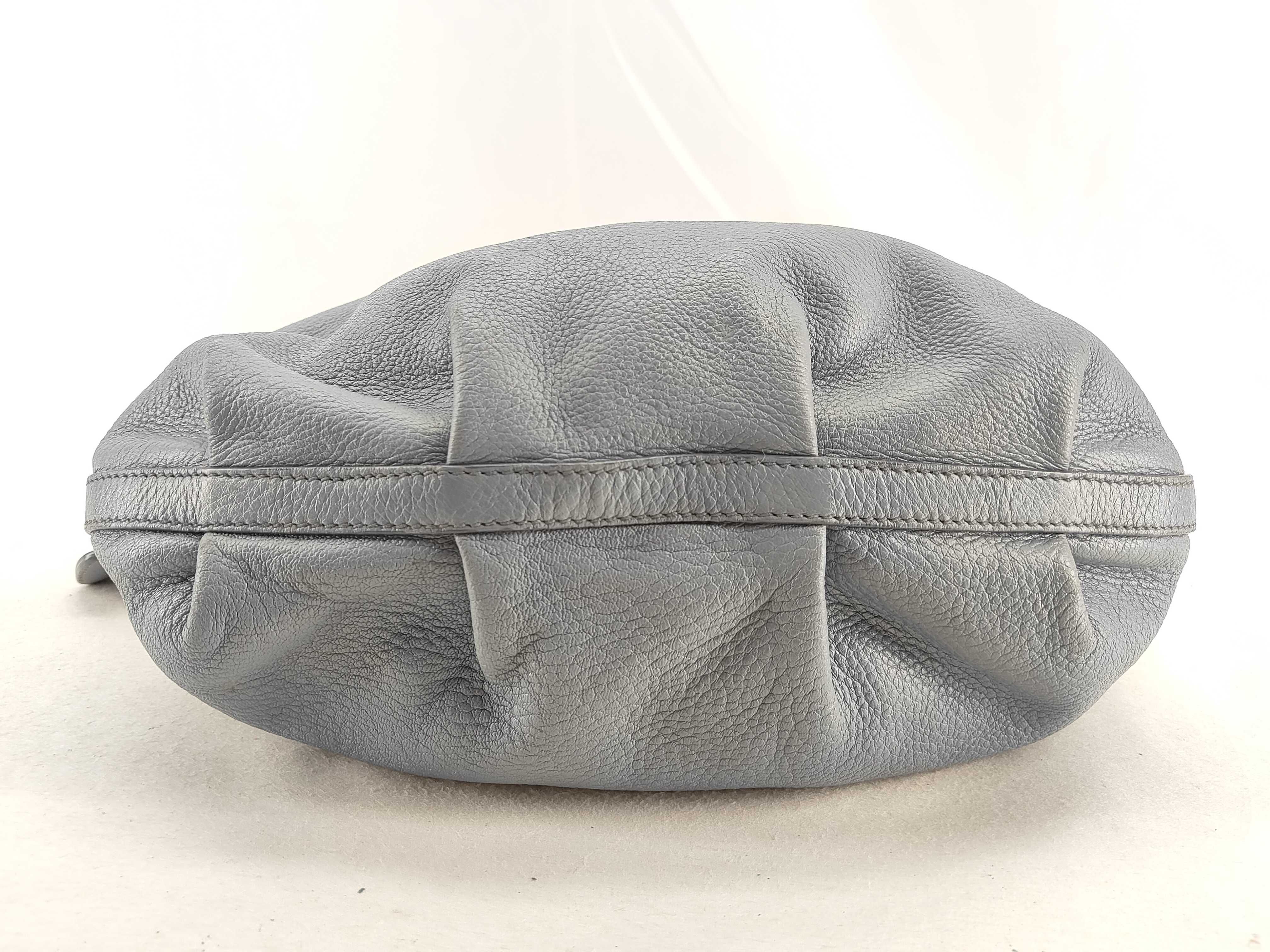 leather shoulder bag, blue, with name tag. — view 10