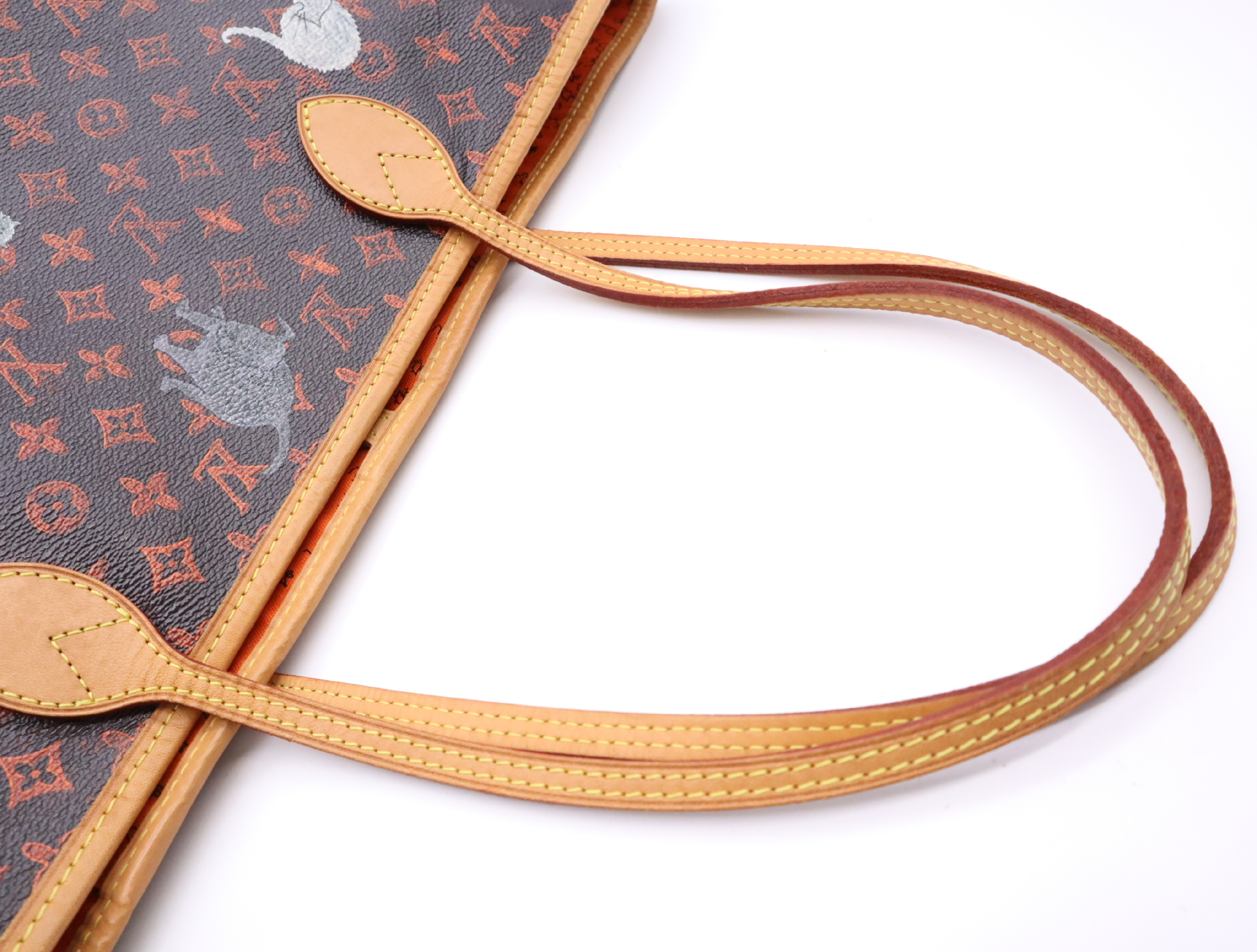 M44441 Monogram Neverfull MM Catgram Tote Bag with Pouch — view 12