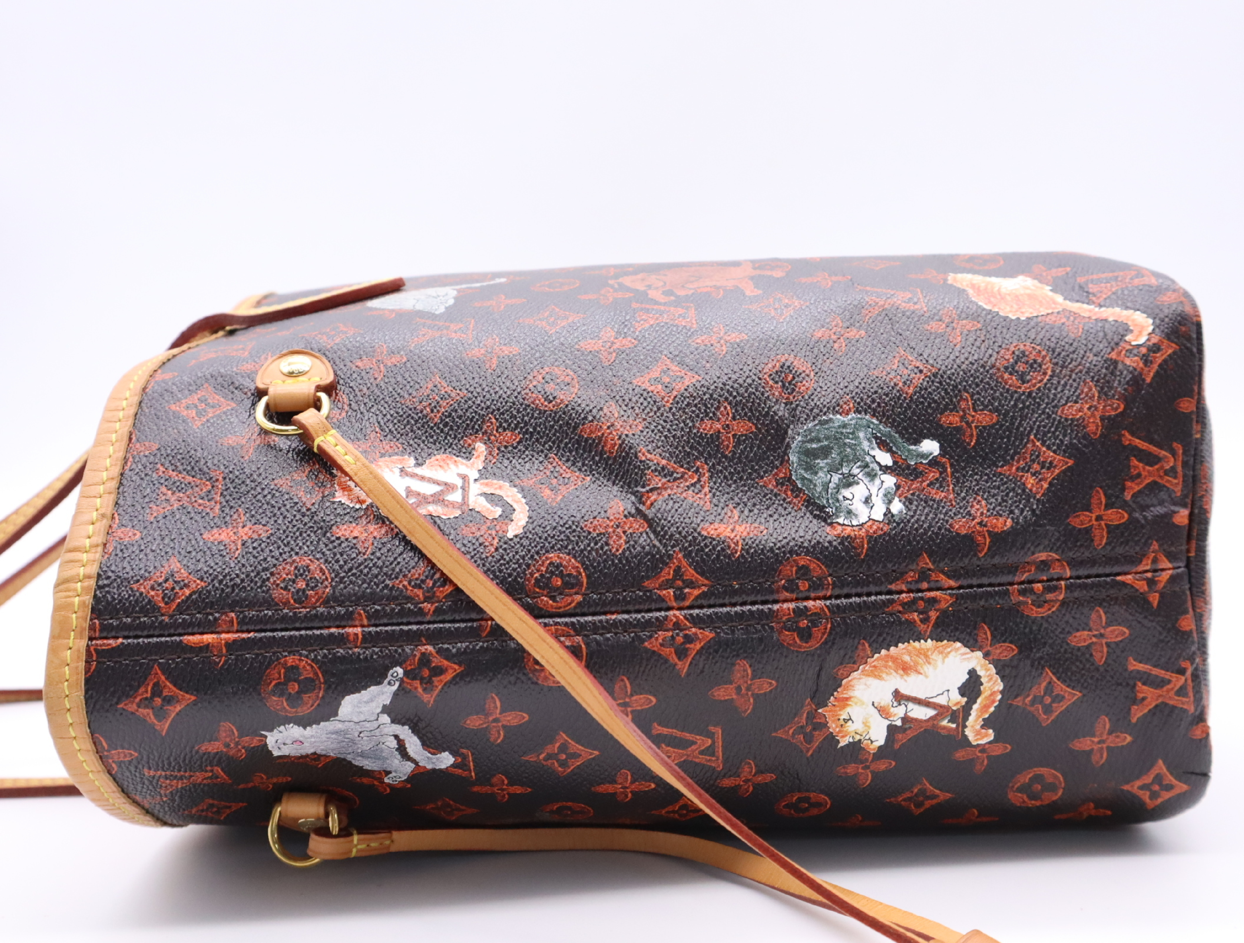 M44441 Monogram Neverfull MM Catgram Tote Bag with Pouch — view 3