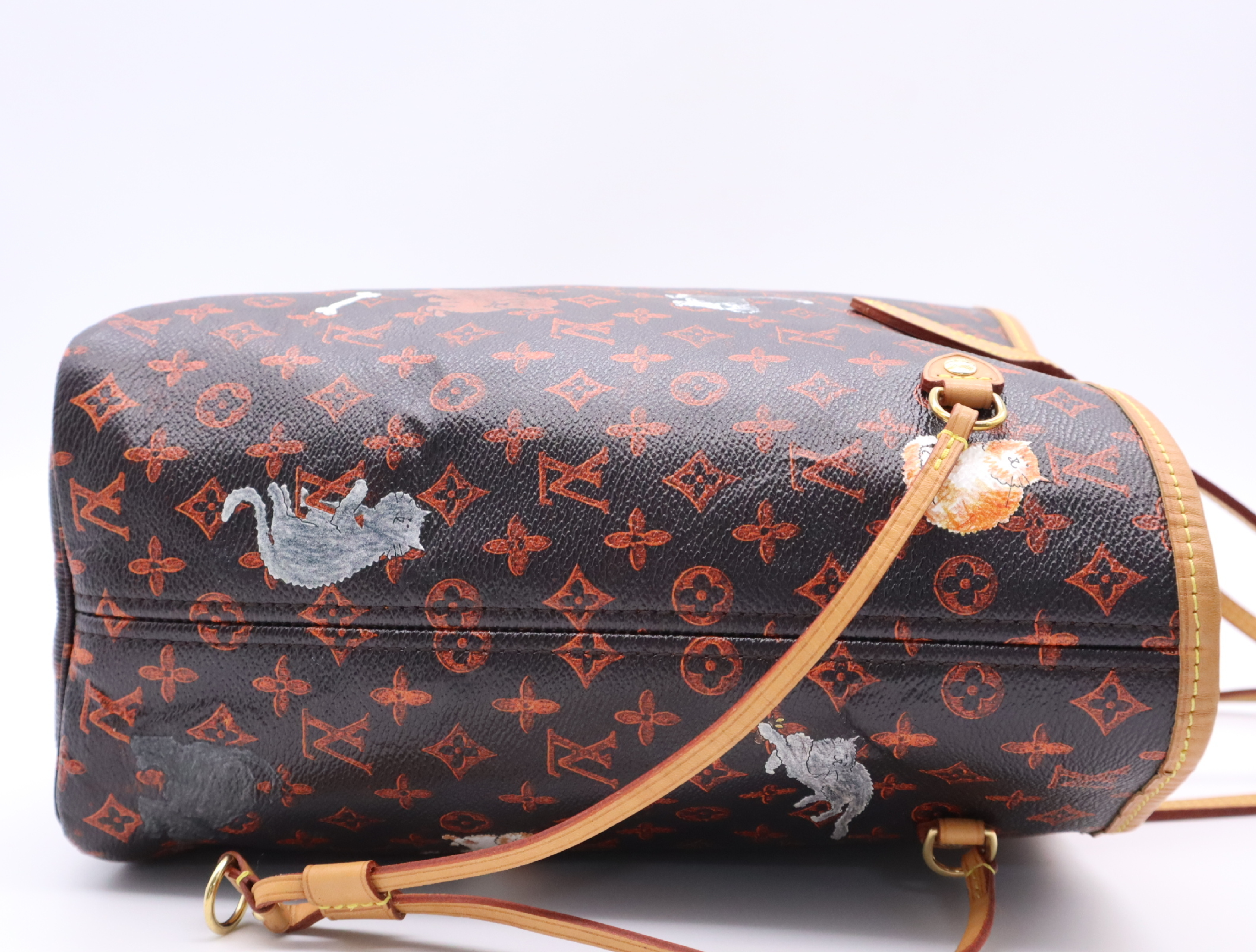 M44441 Monogram Neverfull MM Catgram Tote Bag with Pouch — view 5