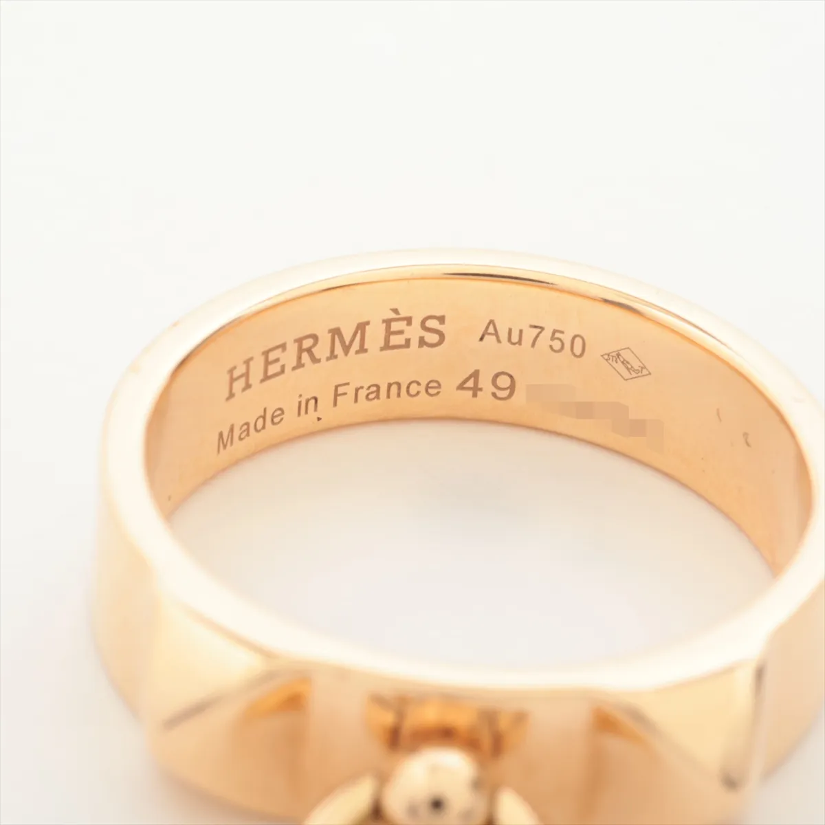 Collier de Chien Ring, 750 (PG), 6.4g, Size 49, Item No. 13AK0003. Features: dents, — view 3