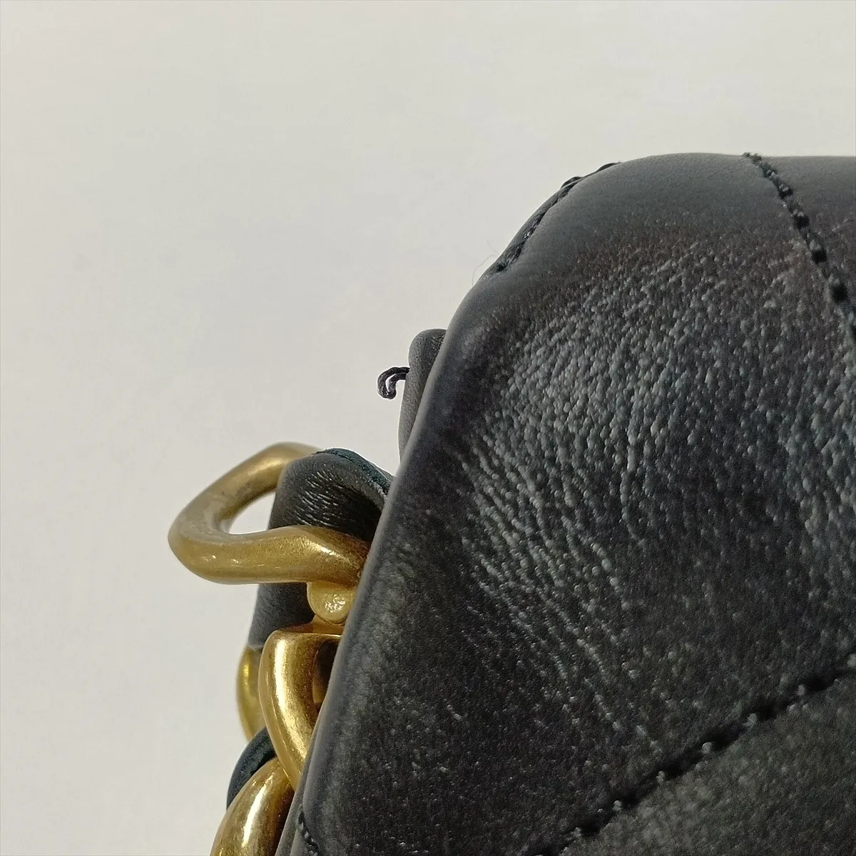 Mini Matelassé Lambskin Chain Shoulder Bag, Chain Around, Black, Gold Hardware, JEN4C4U5, Random Plate — view 10