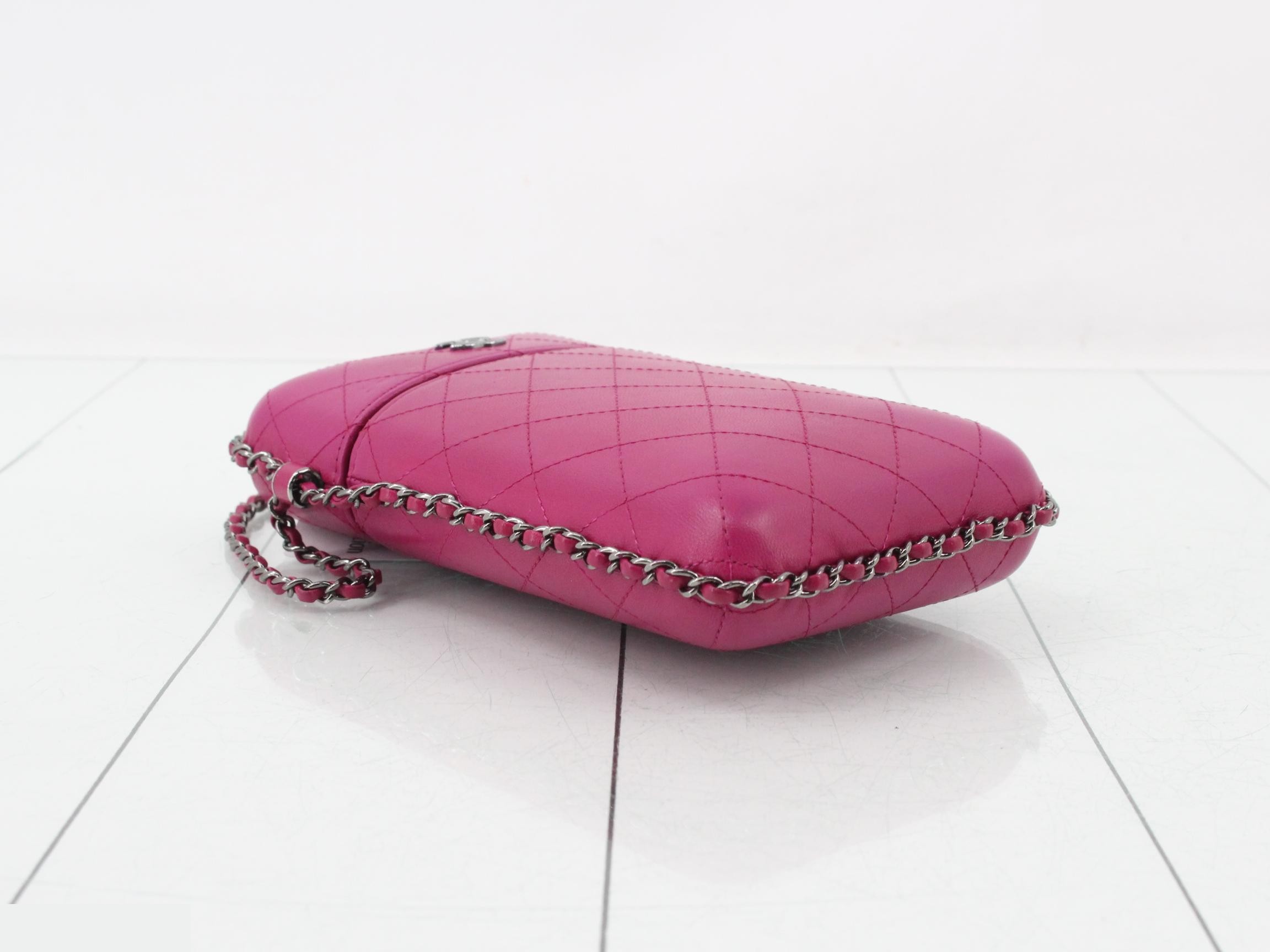 Matelassé Leather Chain Phone Holder — view 5