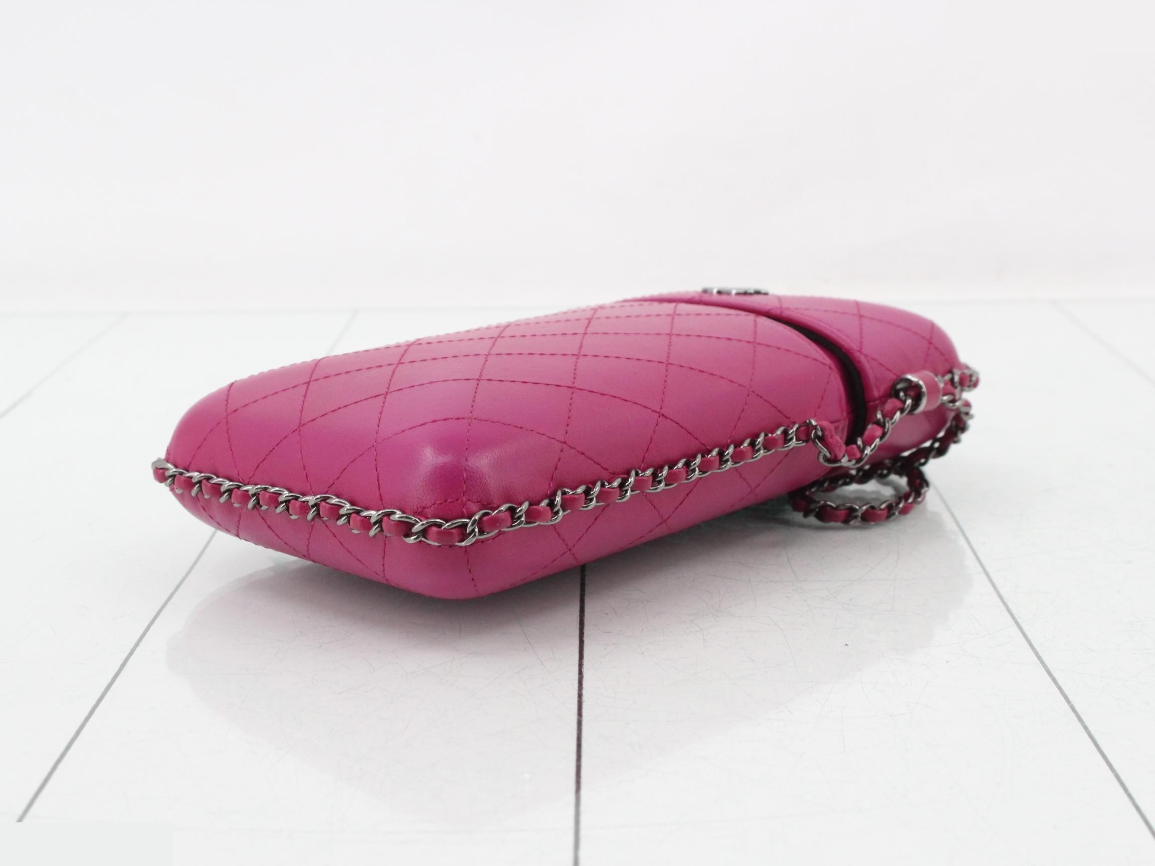 Matelassé Leather Chain Phone Holder — view 6