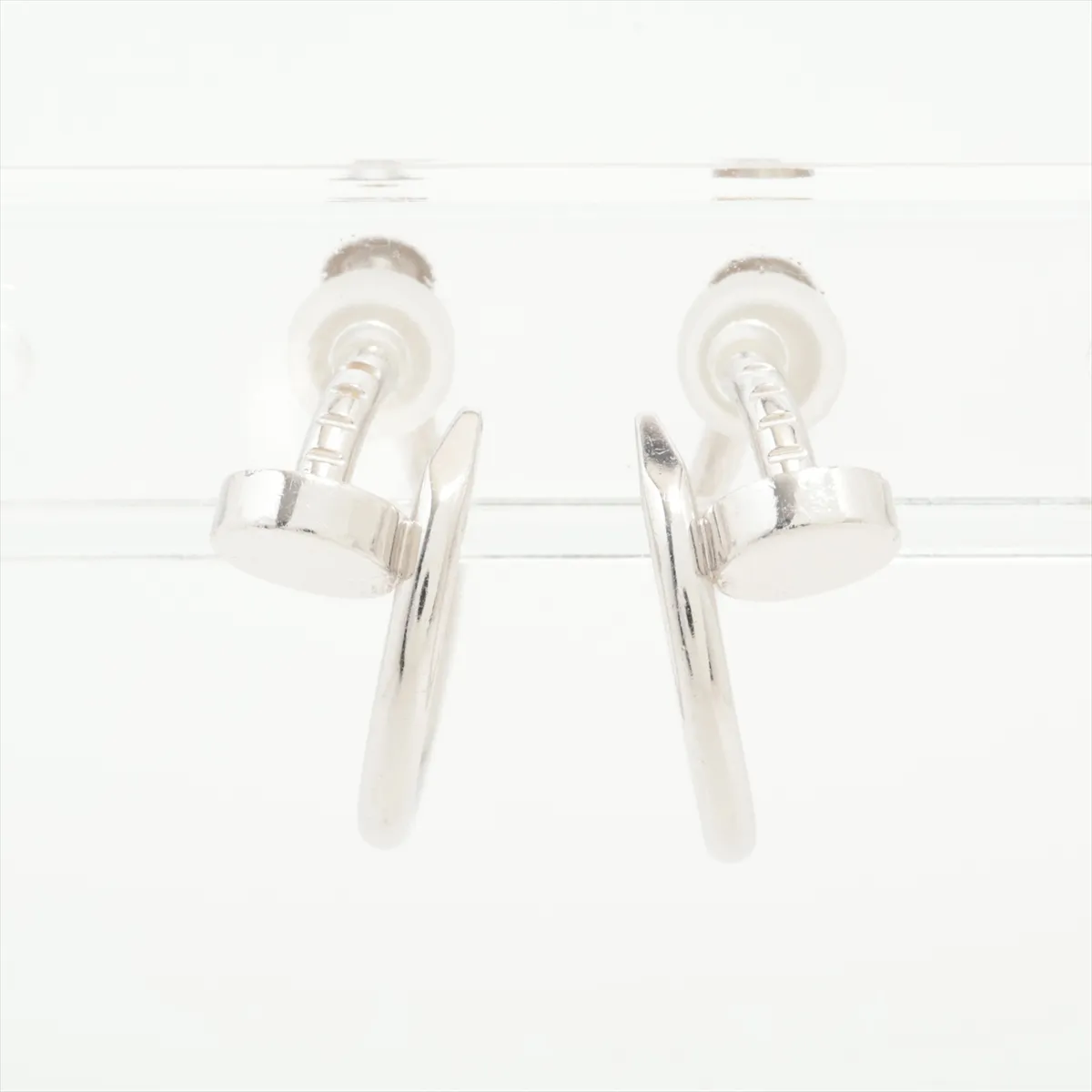 Juste un Clou Earrings, 750 (WG) x 18K WG, Total Weight 5.5g, GCE020, Dents, Earring Modification, CRB8301236 — view 2