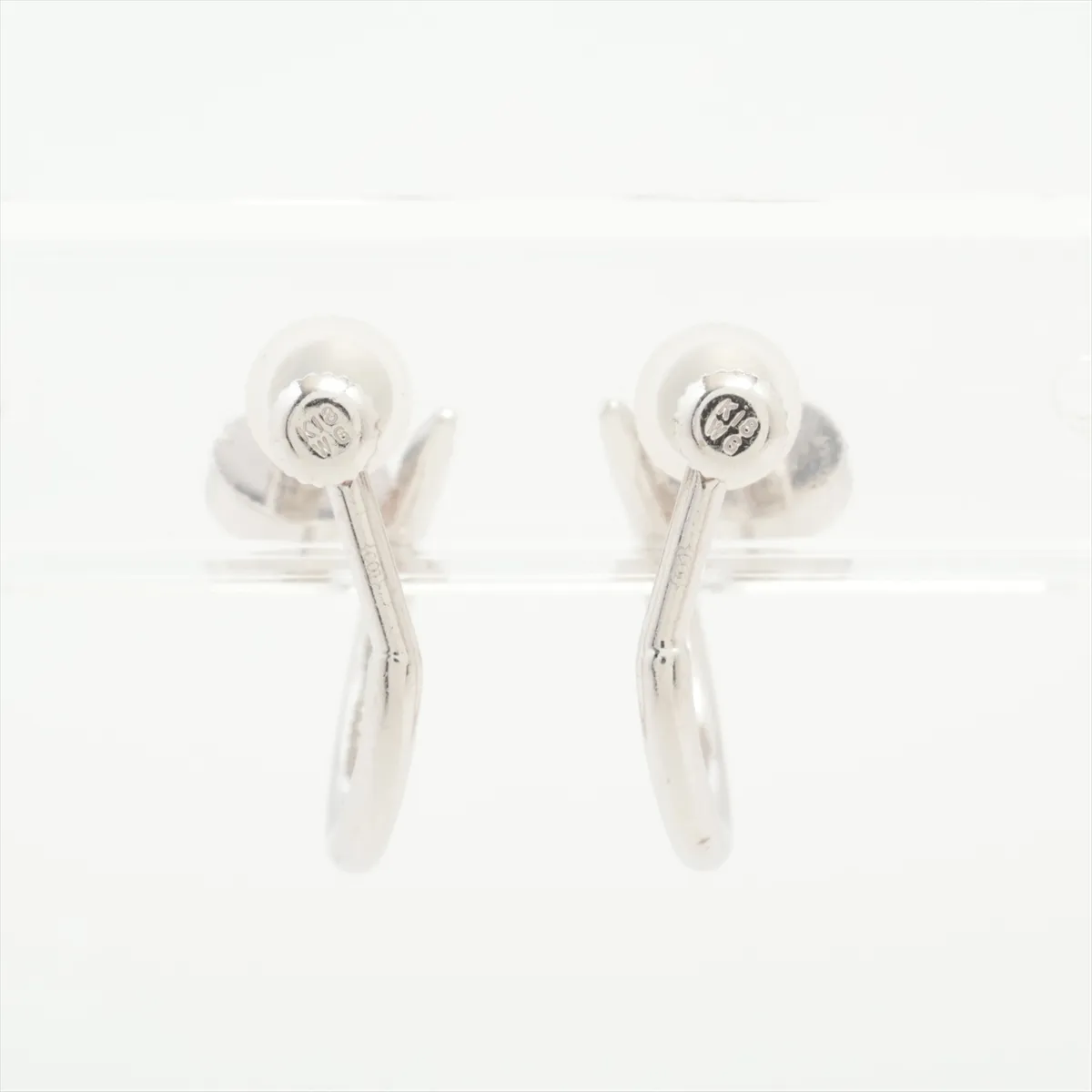 Juste un Clou Earrings, 750 (WG) x 18K WG, Total Weight 5.5g, GCE020, Dents, Earring Modification, CRB8301236 — view 3