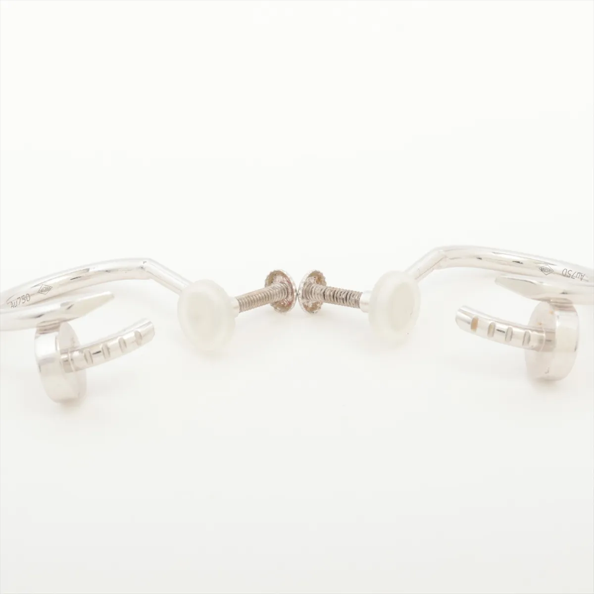 Juste un Clou Earrings, 750 (WG) x 18K WG, Total Weight 5.5g, GCE020, Dents, Earring Modification, CRB8301236 — view 4