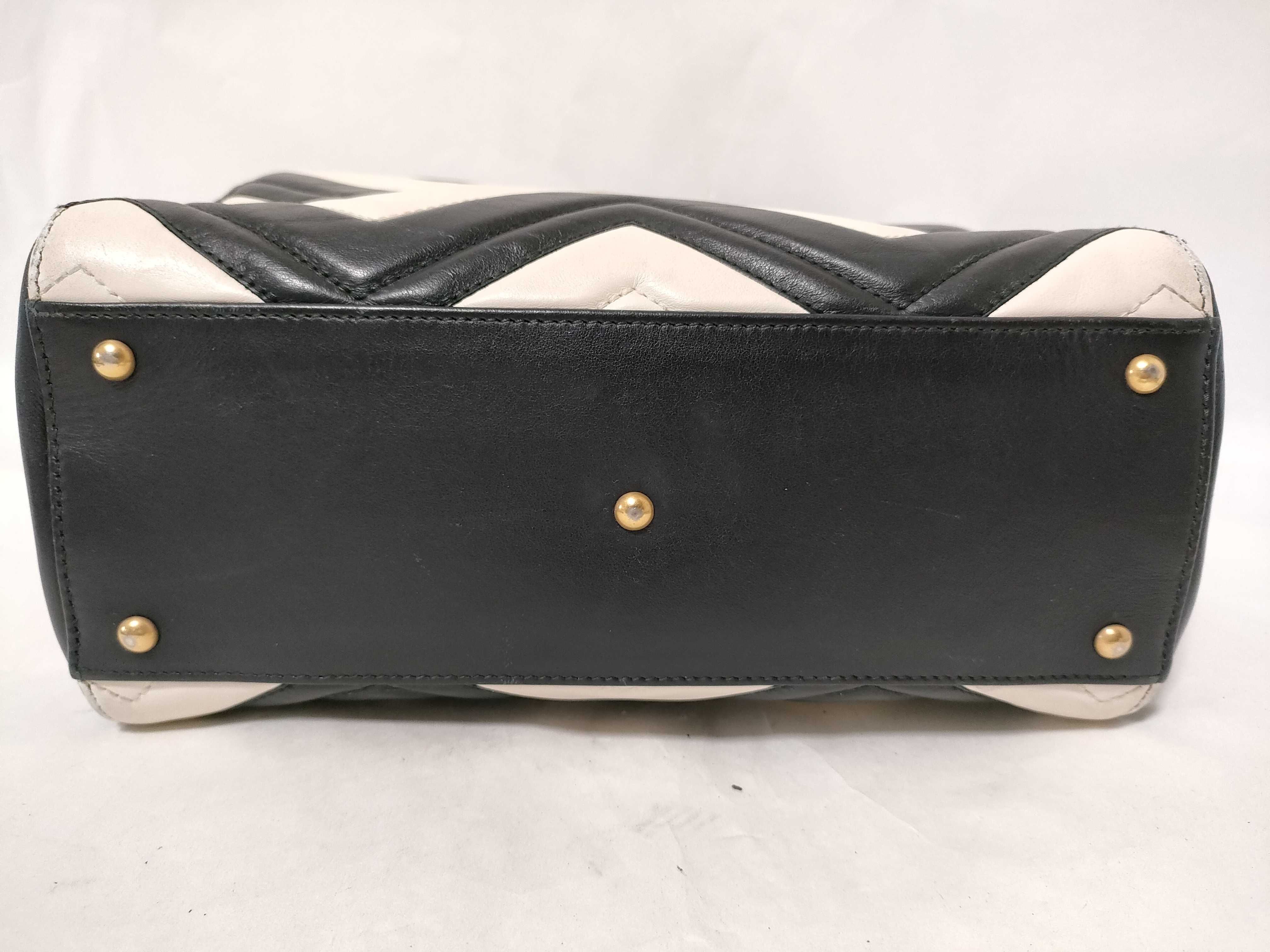 bag, black and white, 2-way, 448054 493492, black and white, with strap, handbag. — view 7