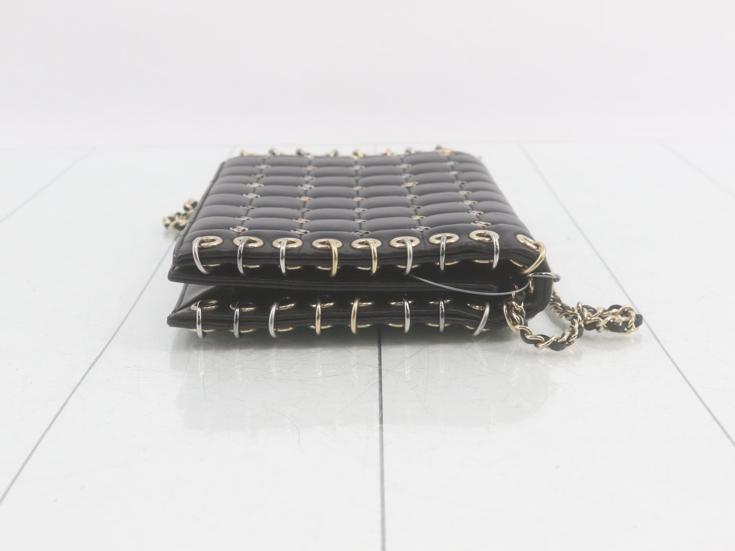 Coco Mark Lambskin Black Chain Shoulder Bag — view 3