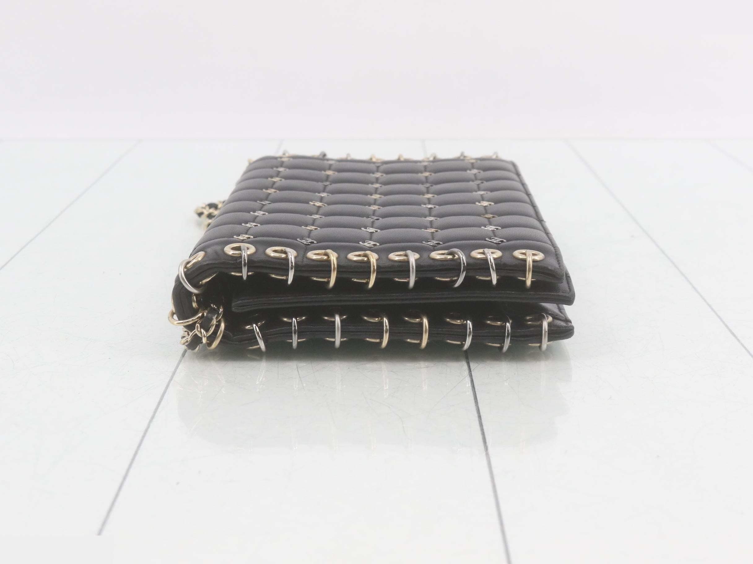 Coco Mark Lambskin Black Chain Shoulder Bag — view 4