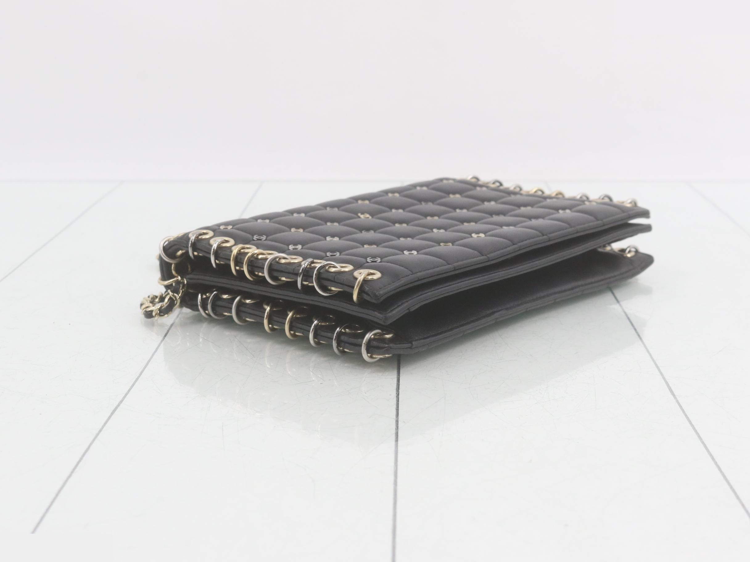 Coco Mark Lambskin Black Chain Shoulder Bag — view 5