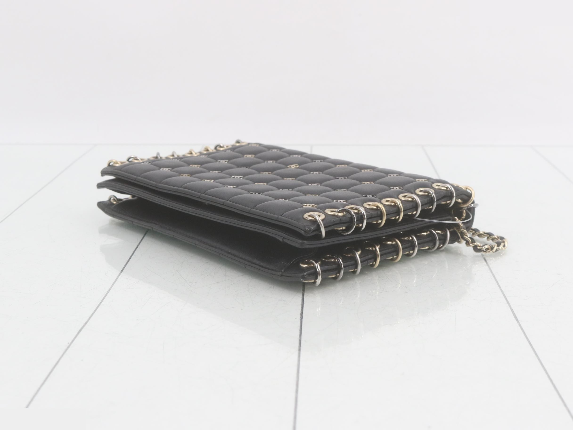 Coco Mark Lambskin Black Chain Shoulder Bag — view 6