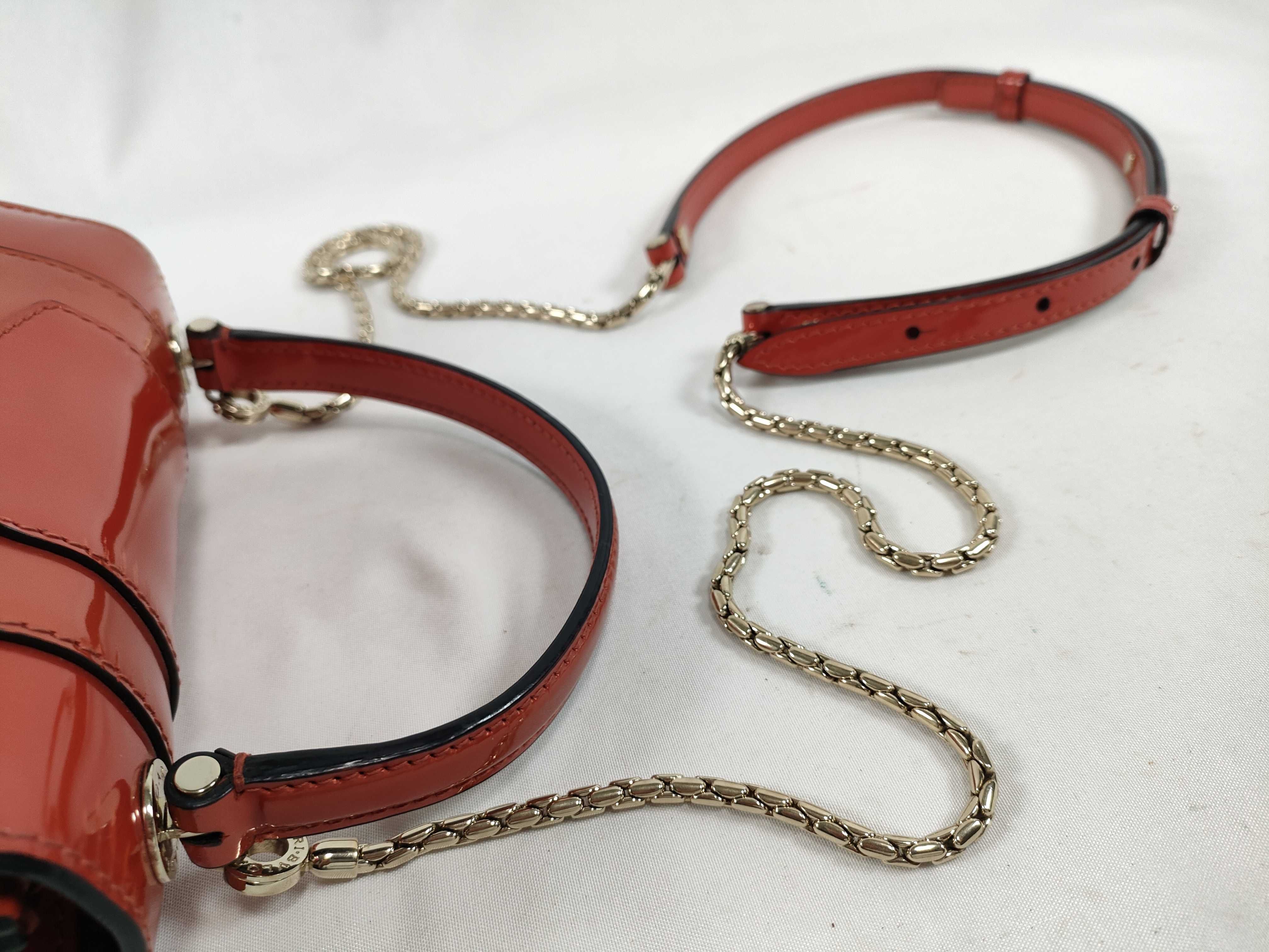 Bulgari Serpenti Bicolor Leather Chain Shoulder Bag Red Handbag — view 6