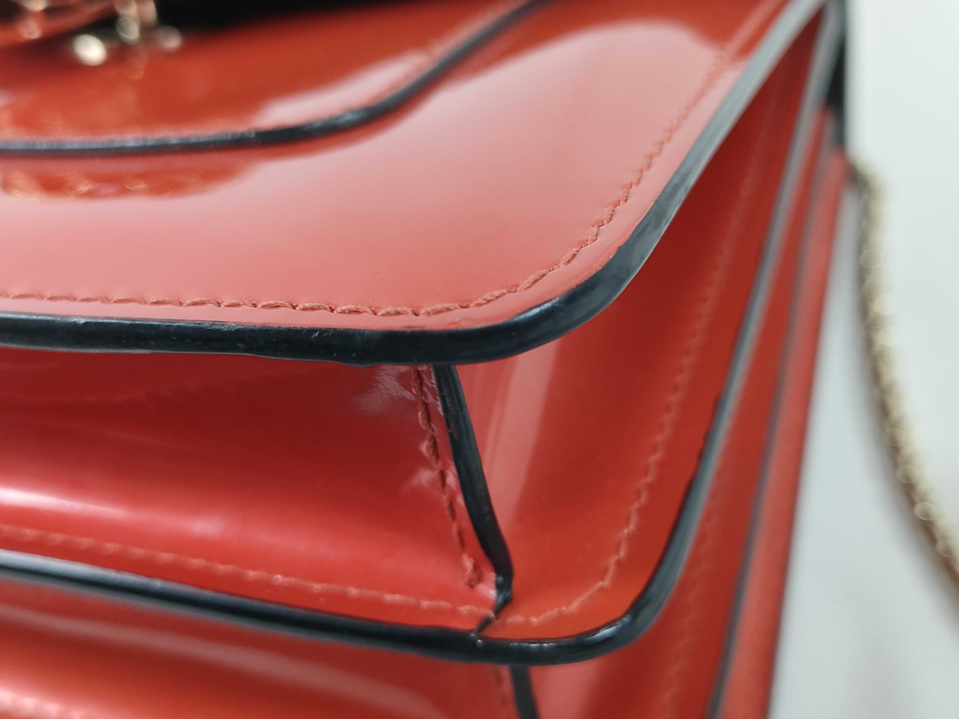 Bulgari Serpenti Bicolor Leather Chain Shoulder Bag Red Handbag — view 7