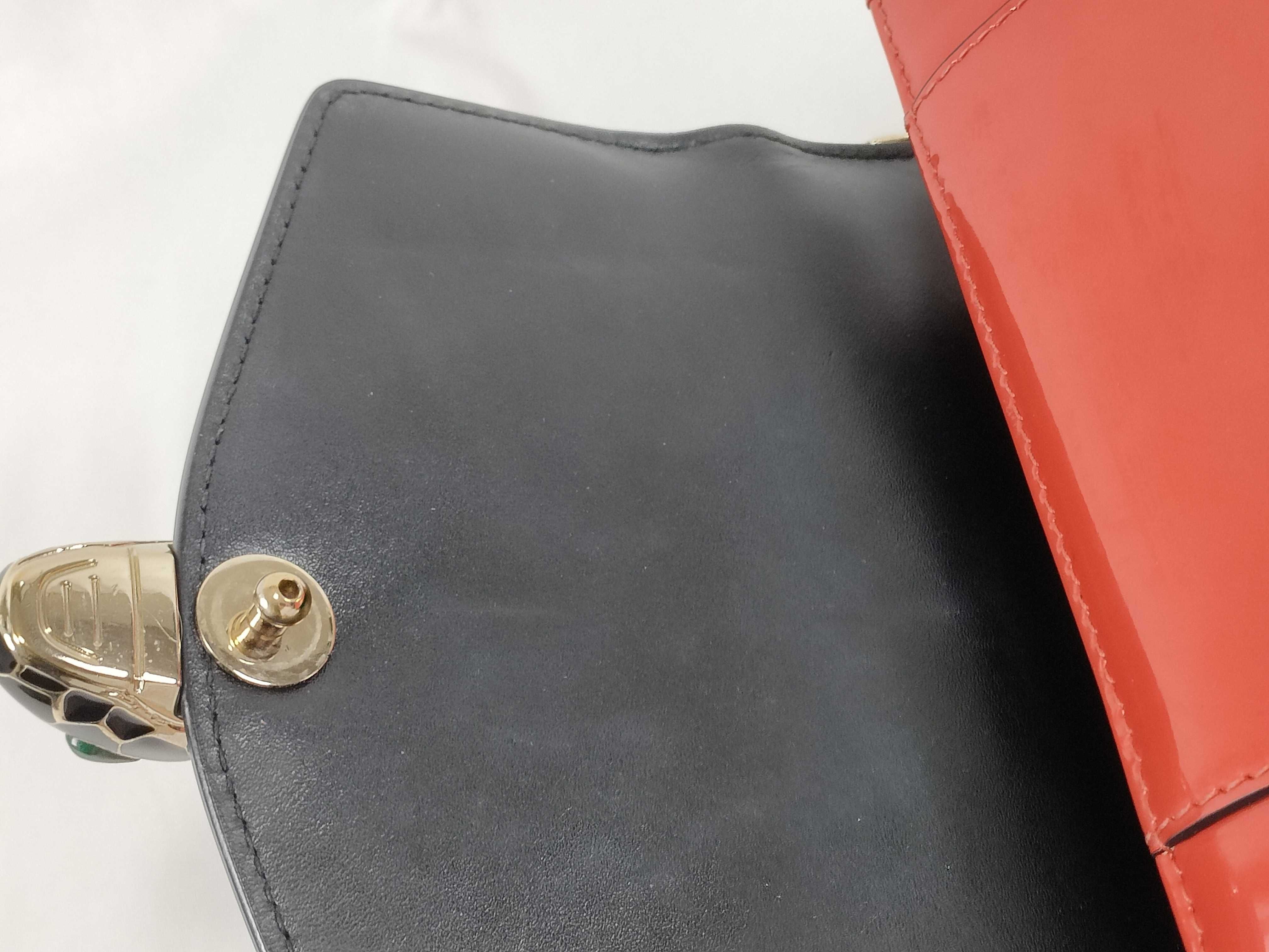 Bulgari Serpenti Bicolor Leather Chain Shoulder Bag Red Handbag — view 9