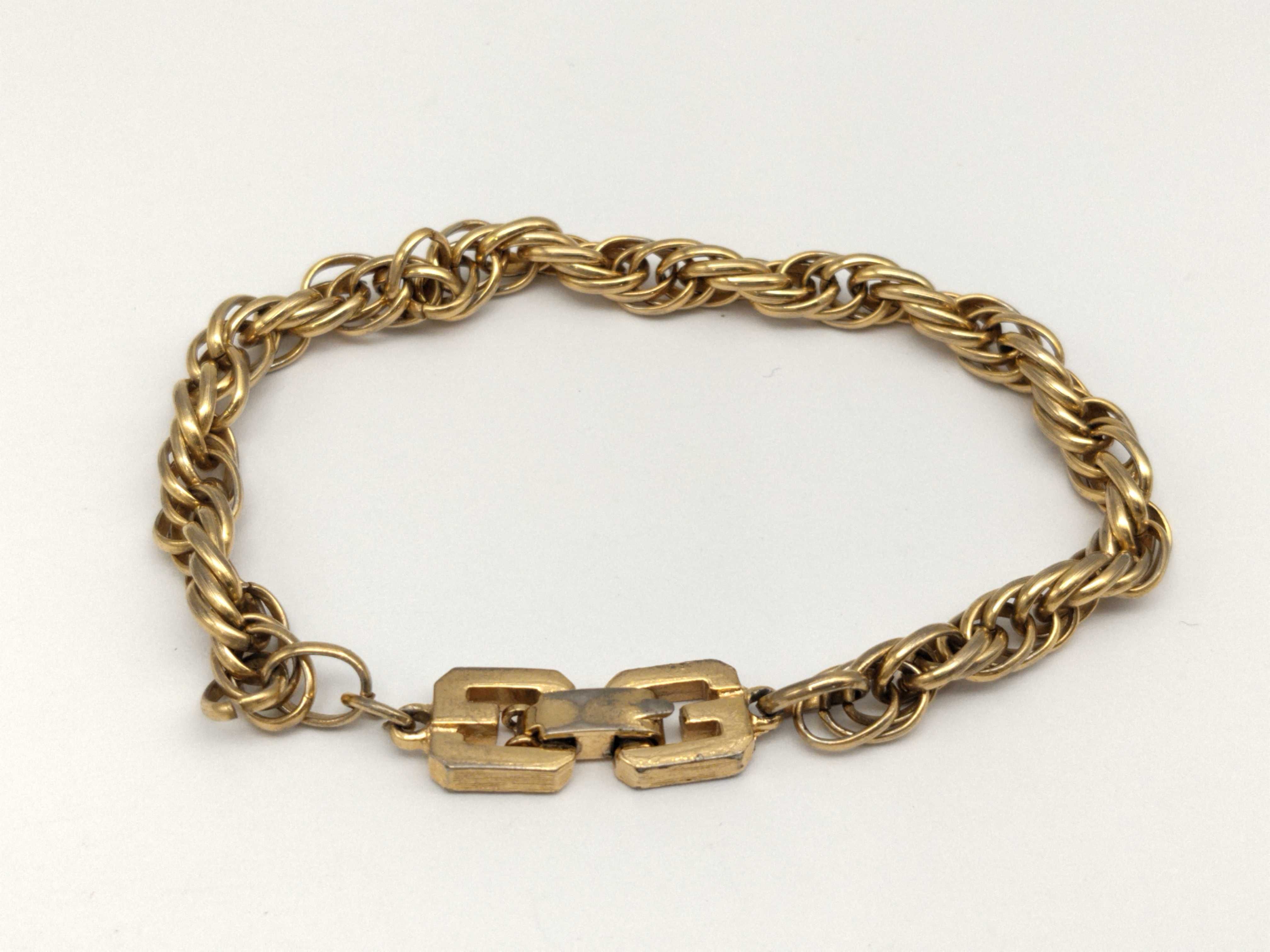 G-Logo Vintage Twist Chain Rope Chain Gold Bracelet/Bangle