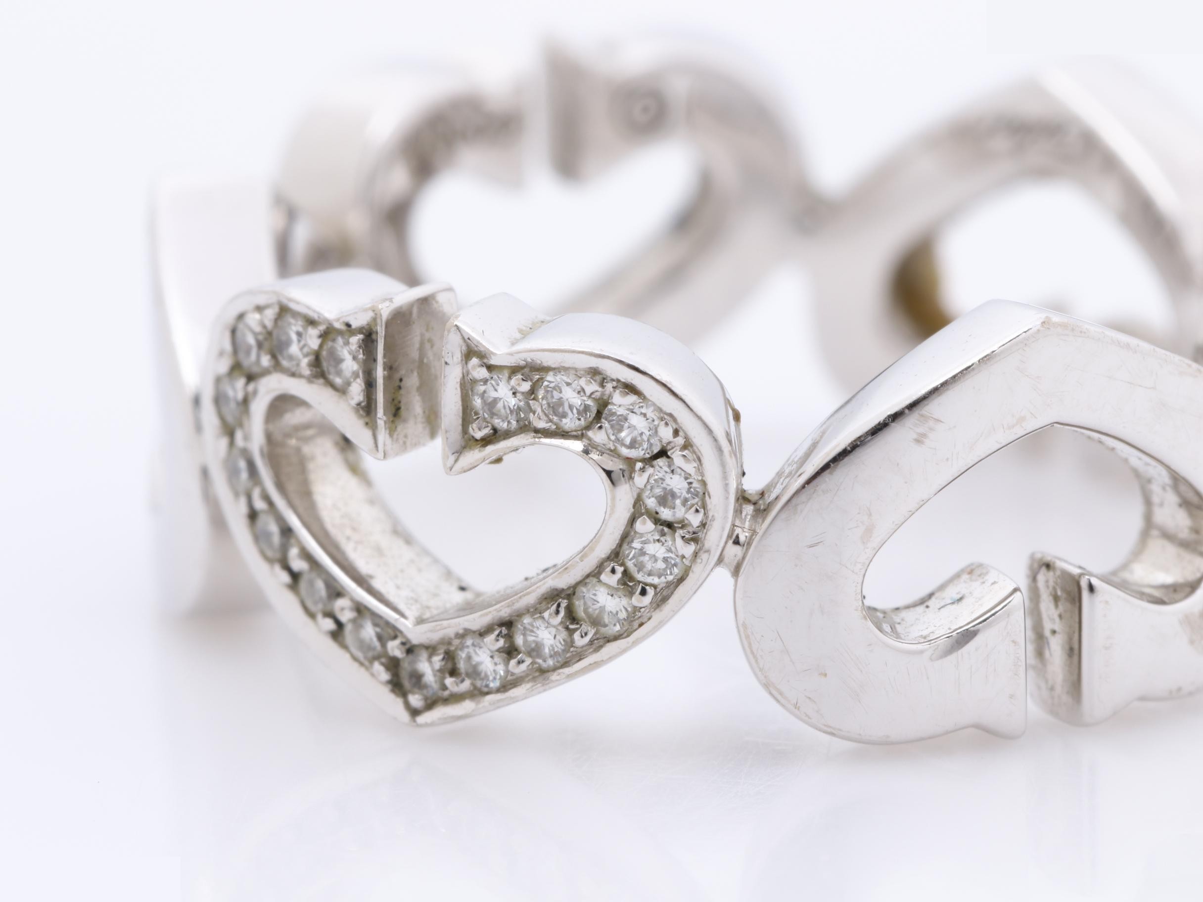 750WG C Heart Diamond Ring, Size 53, 8.0g, #53 — view 3