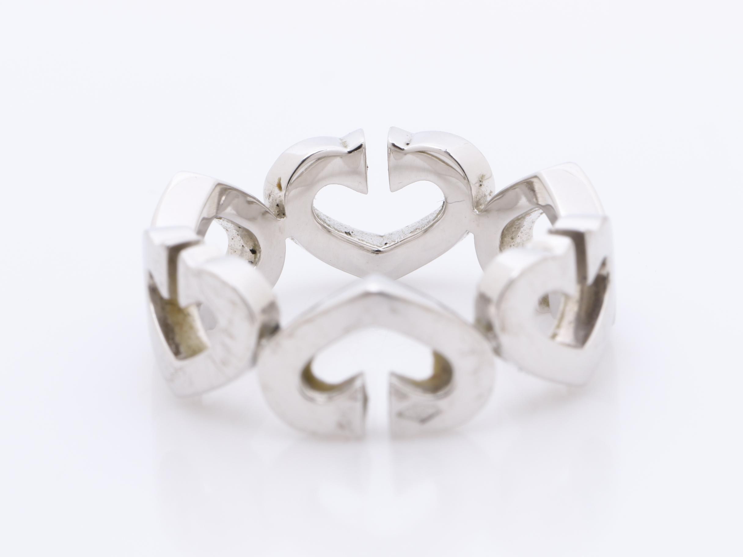 750WG C Heart Diamond Ring, Size 53, 8.0g, #53 — view 4