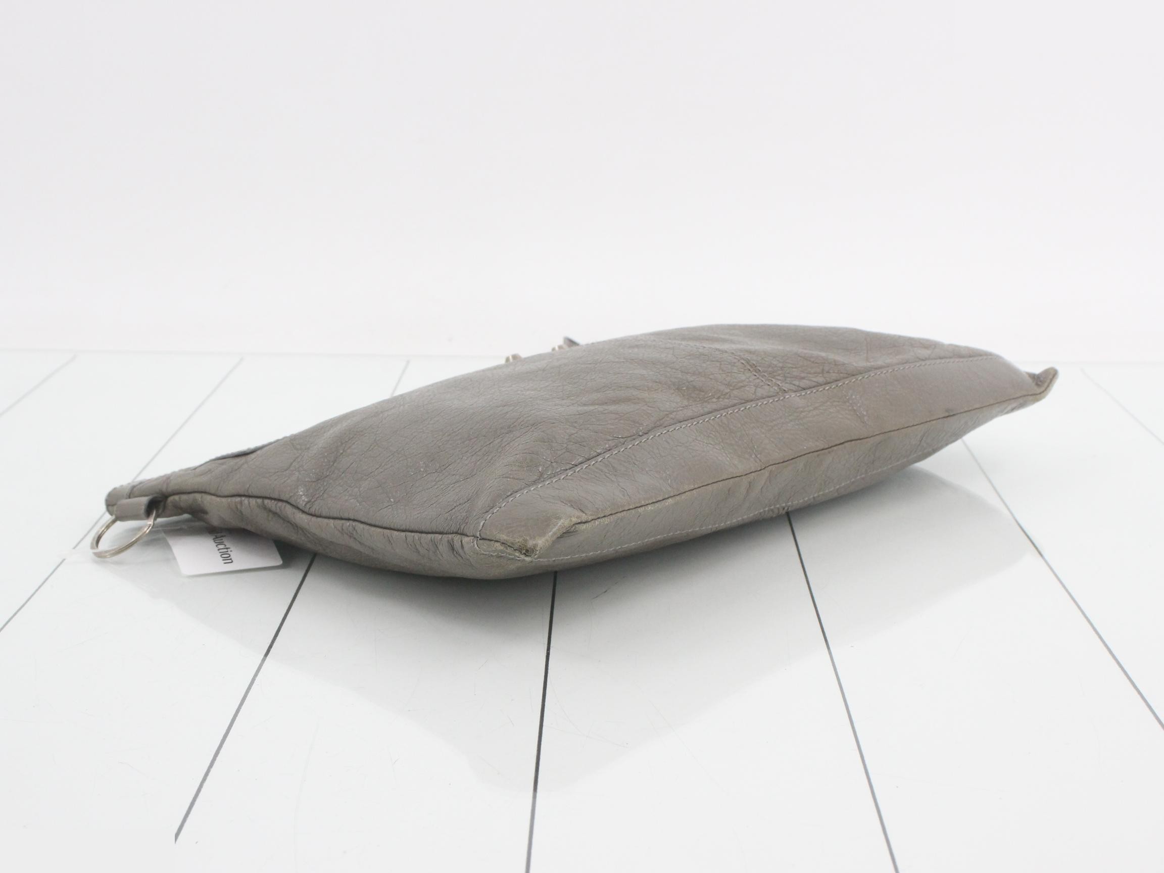 Clutch bag, gray, leather — view 5