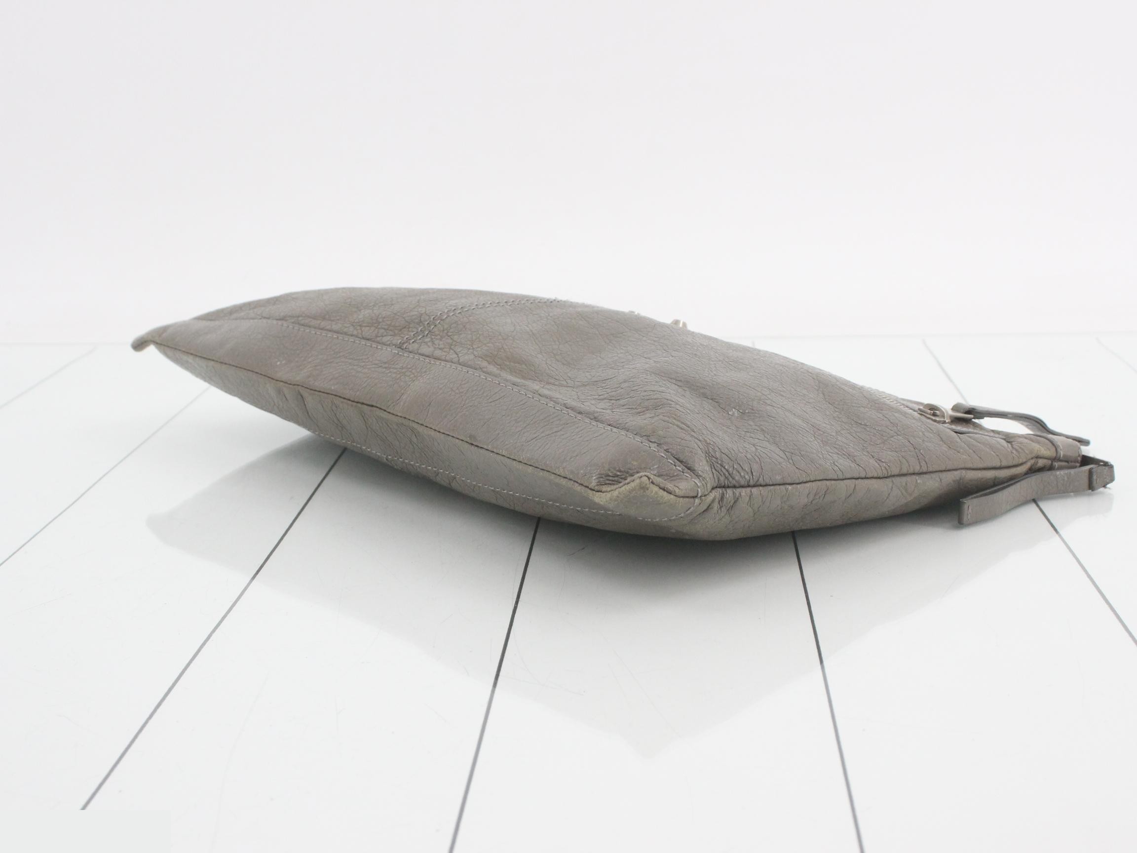 Clutch bag, gray, leather — view 6