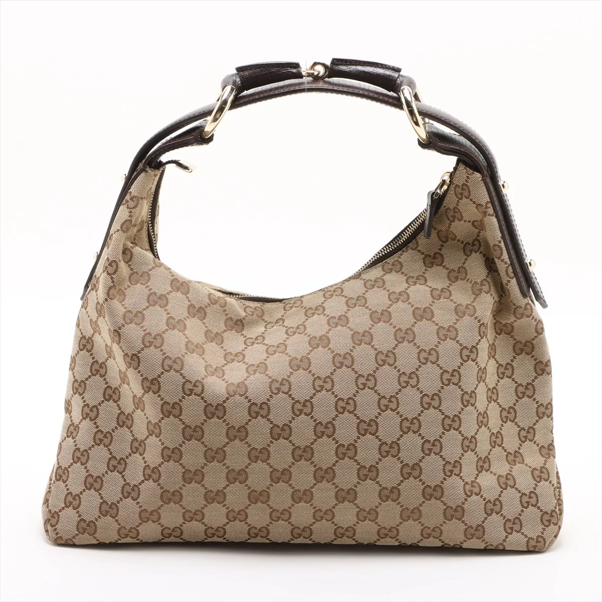 GG Canvas x Leather Shoulder Bag Beige 115867 — view 2