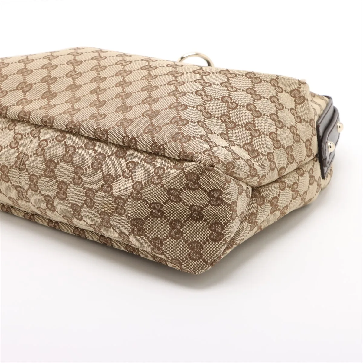 GG Canvas x Leather Shoulder Bag Beige 115867 — view 3