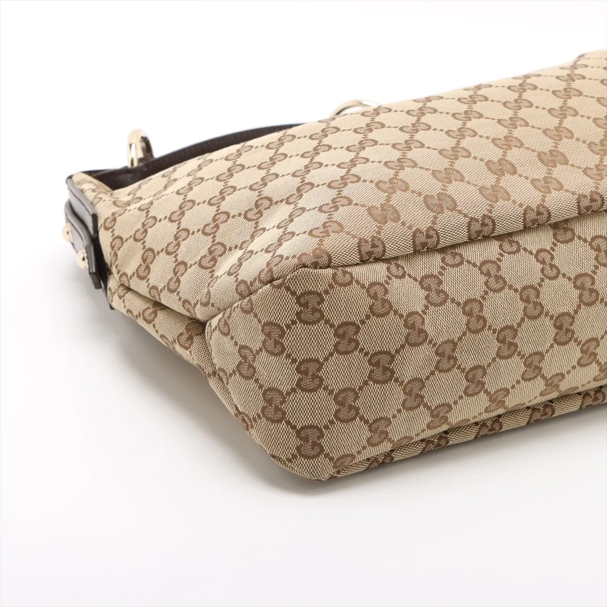 GG Canvas x Leather Shoulder Bag Beige 115867 — view 4