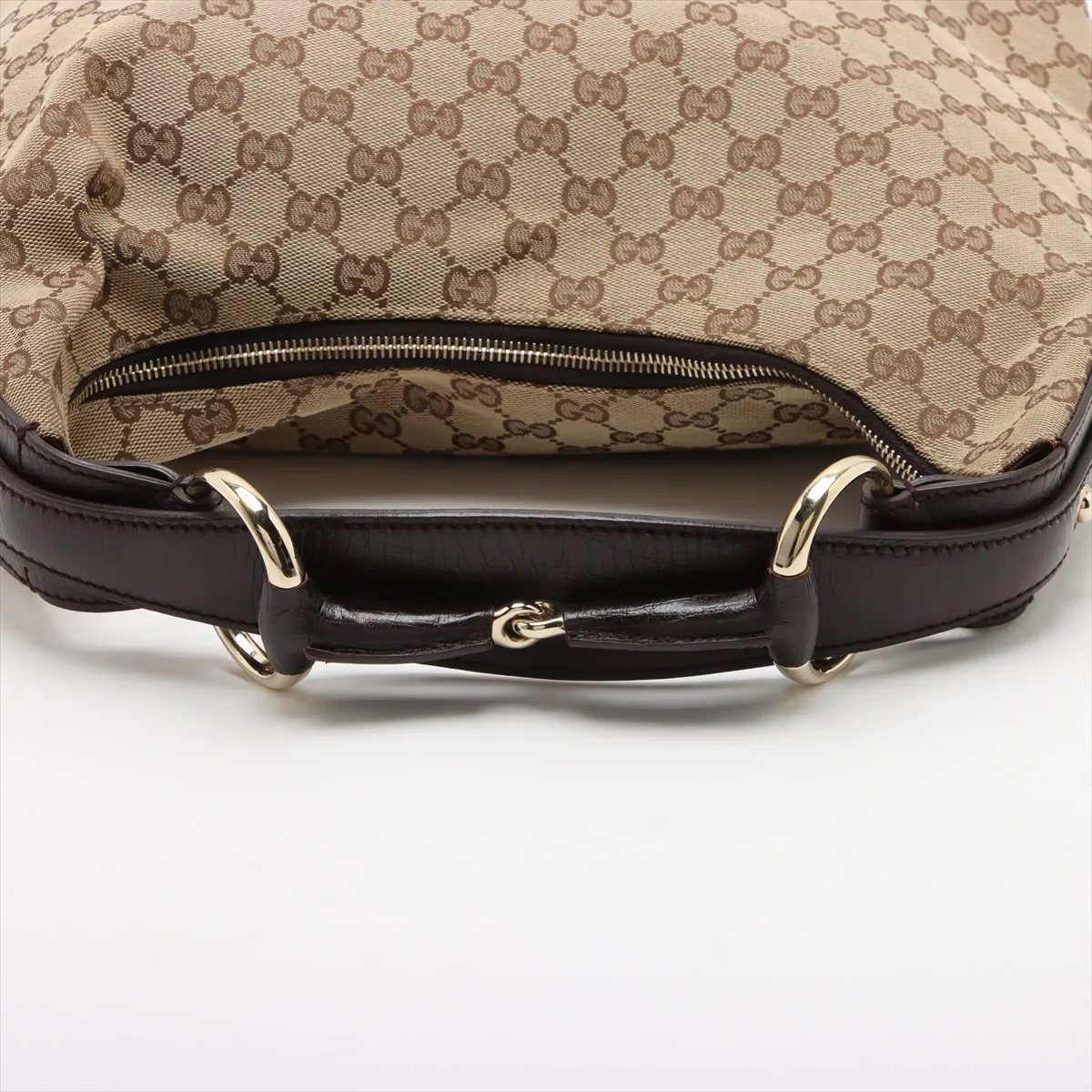GG Canvas x Leather Shoulder Bag Beige 115867 — view 5